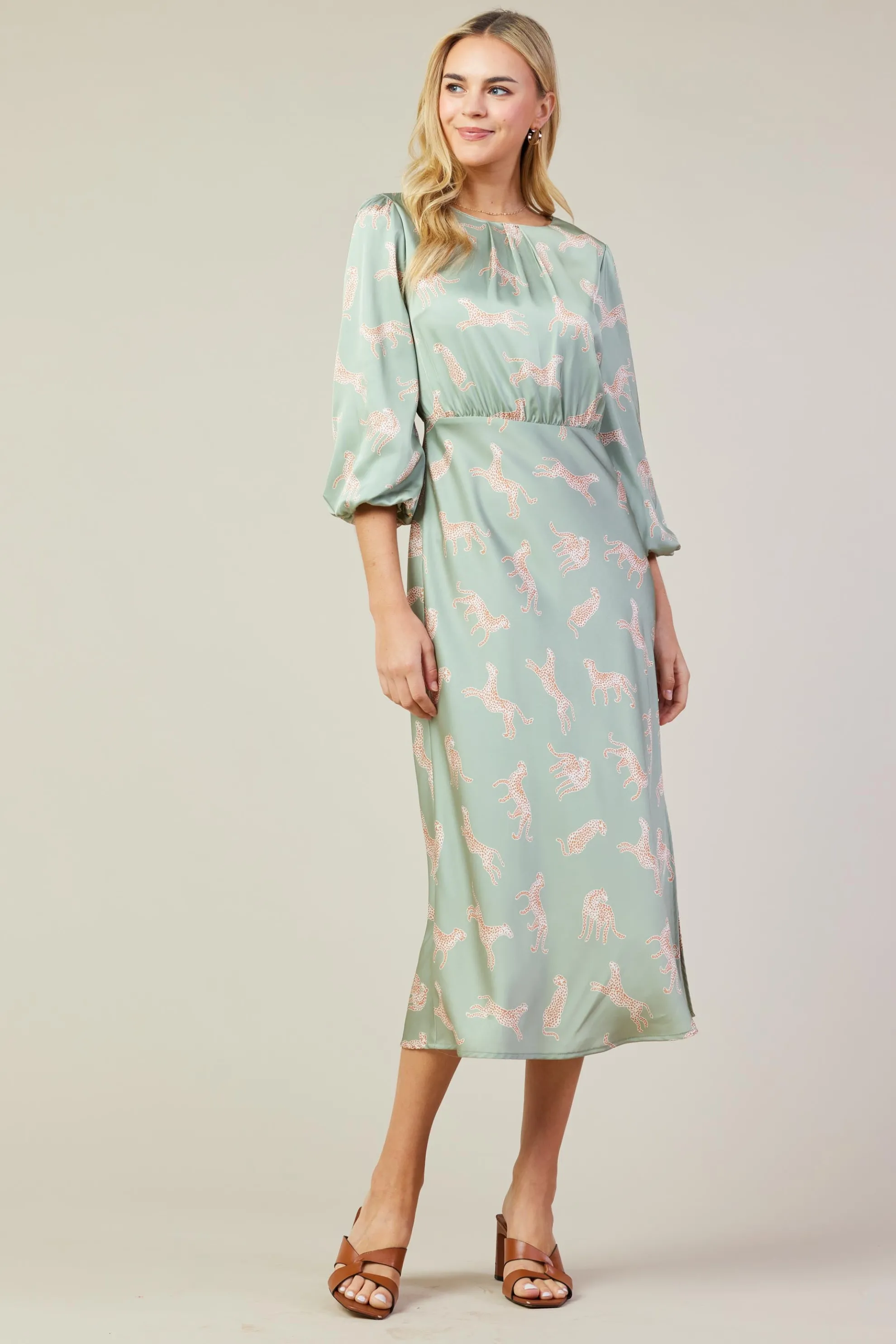 Cheetah Print Midi Dress