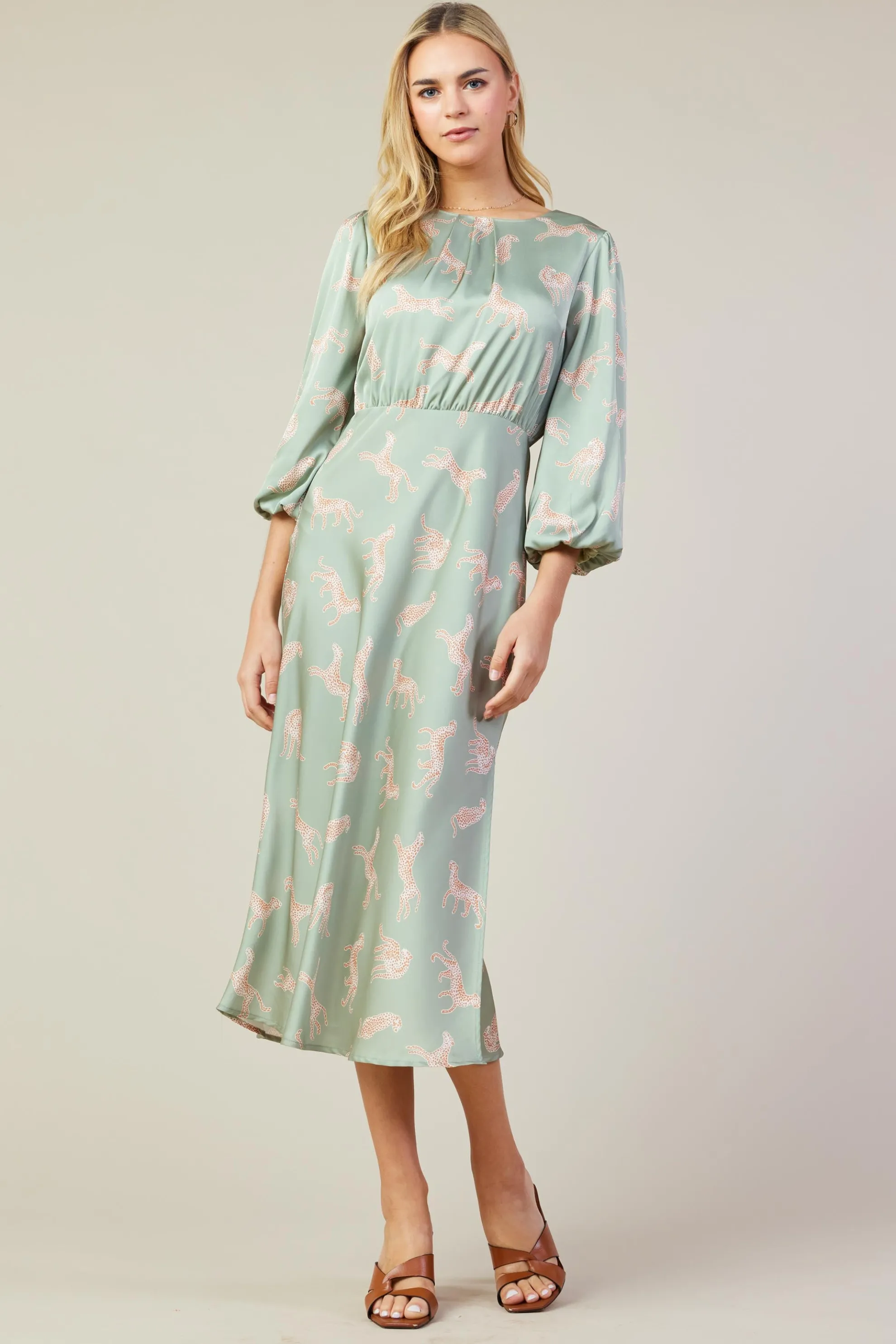 Cheetah Print Midi Dress