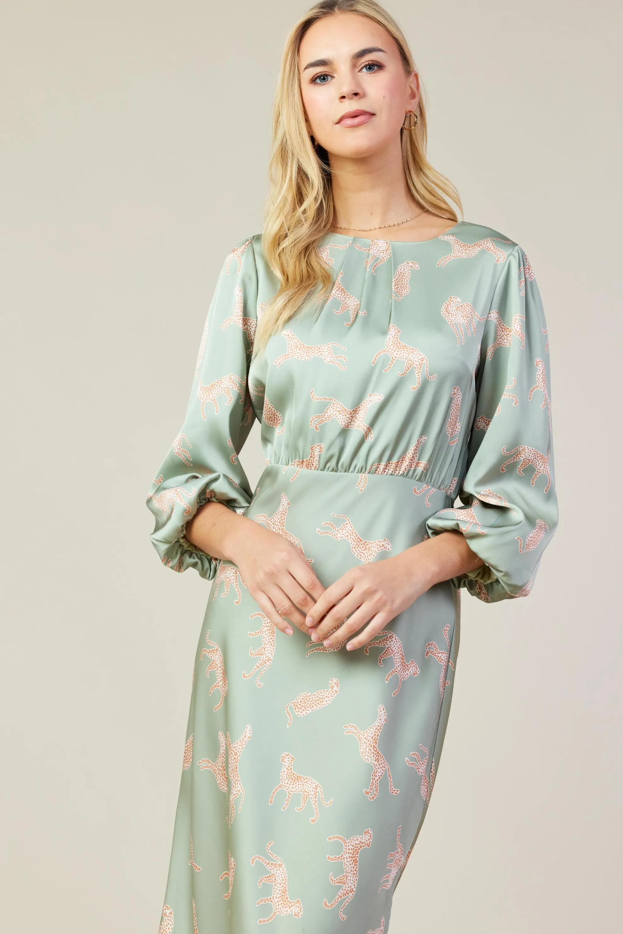 Cheetah Print Midi Dress