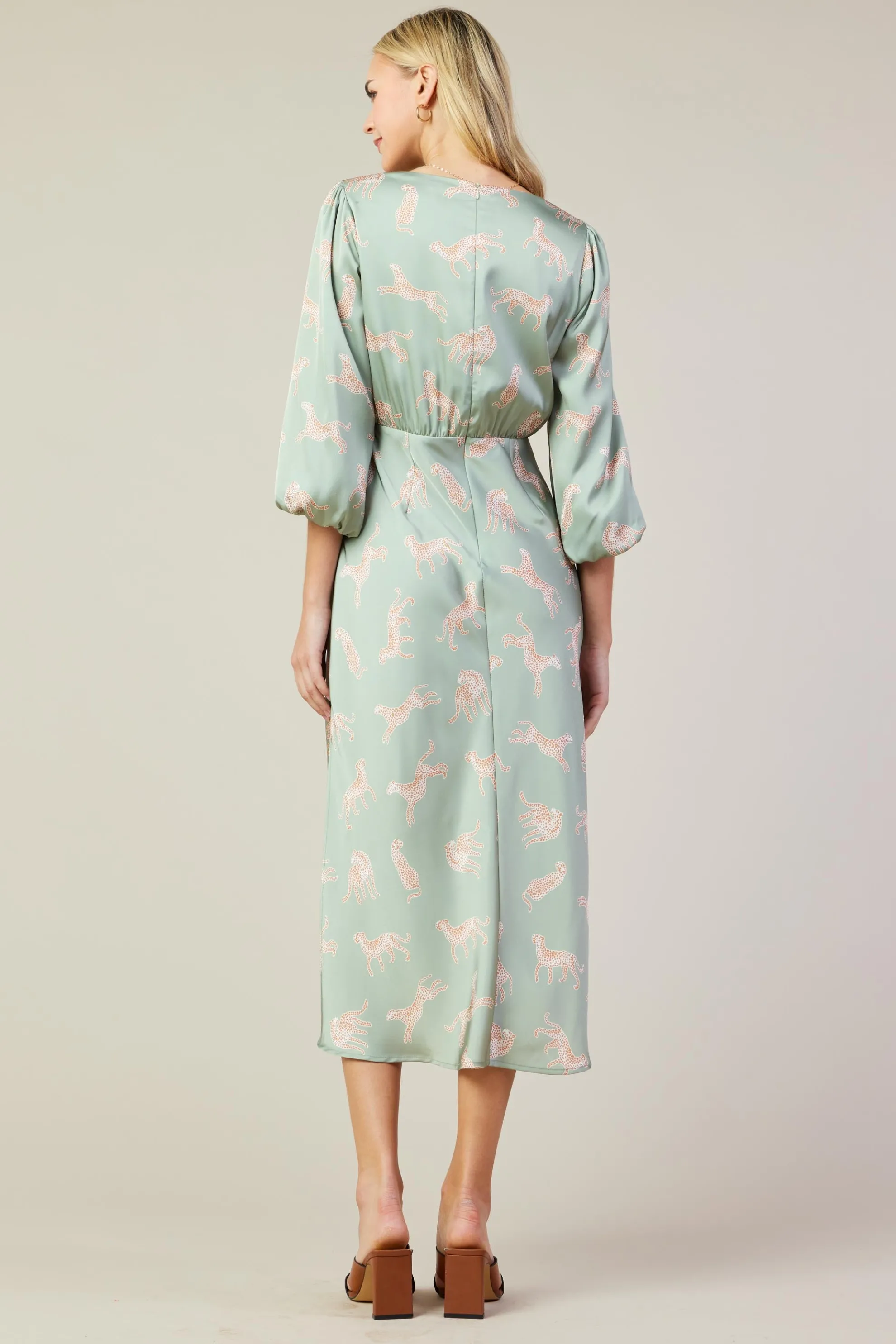 Cheetah Print Midi Dress