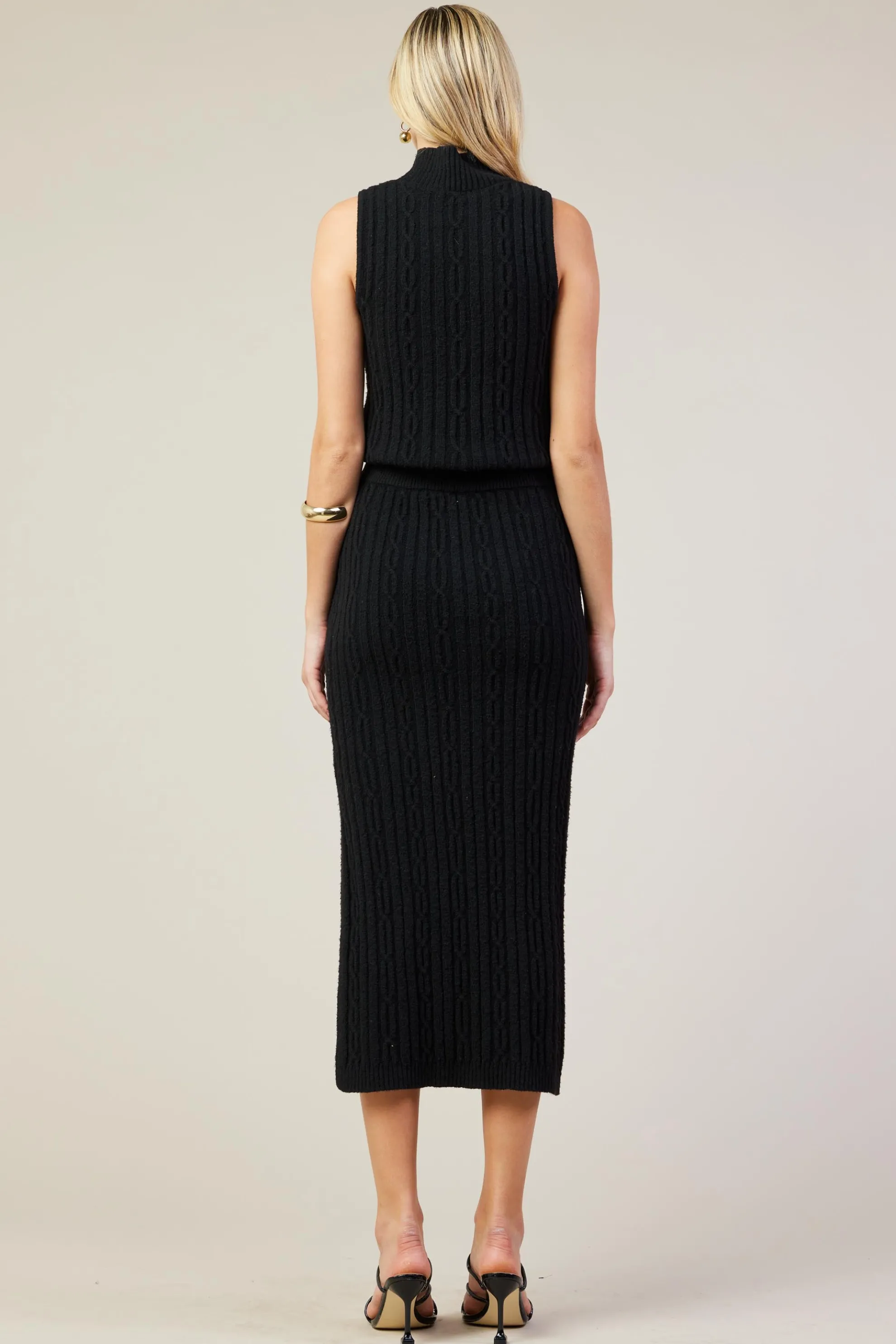 Cable Knit Midi Skirt