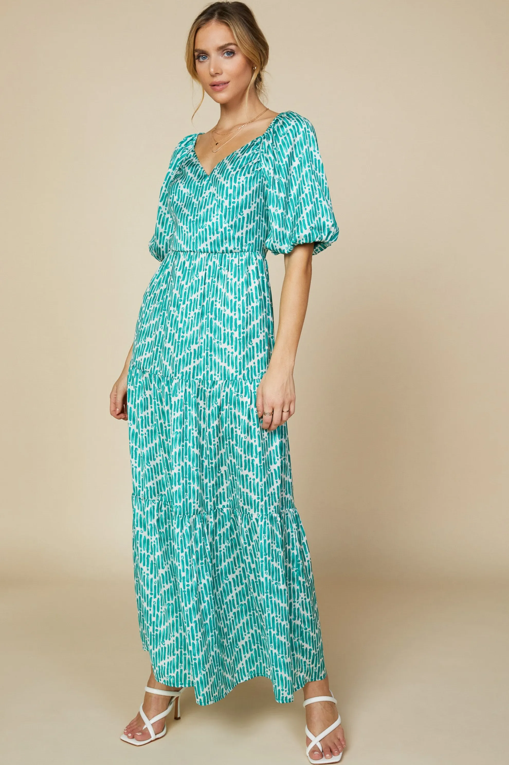 Watercolor Chevron Maxi Dress