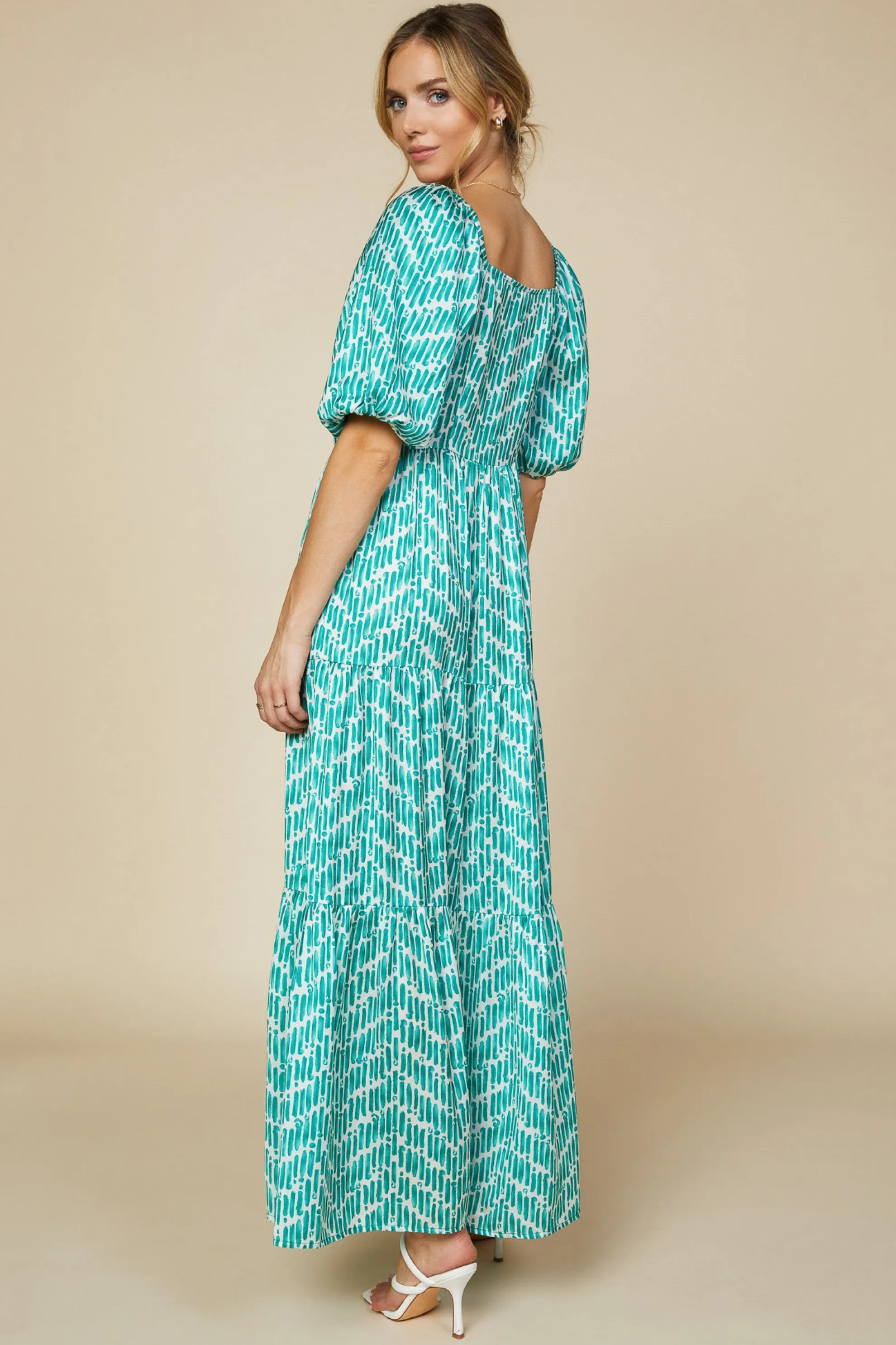 Watercolor Chevron Maxi Dress