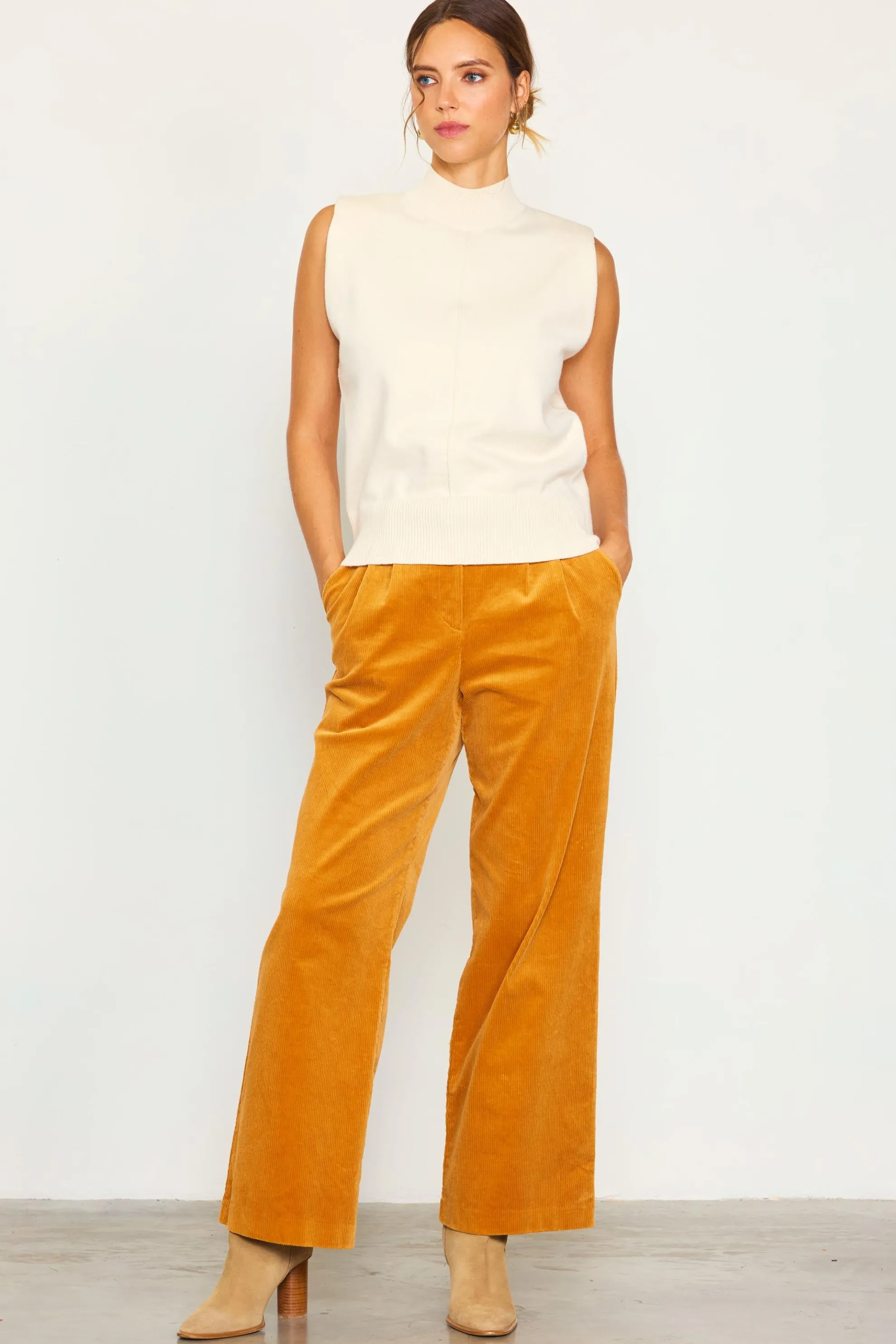 Mock Neck Sleeveless Knit Top