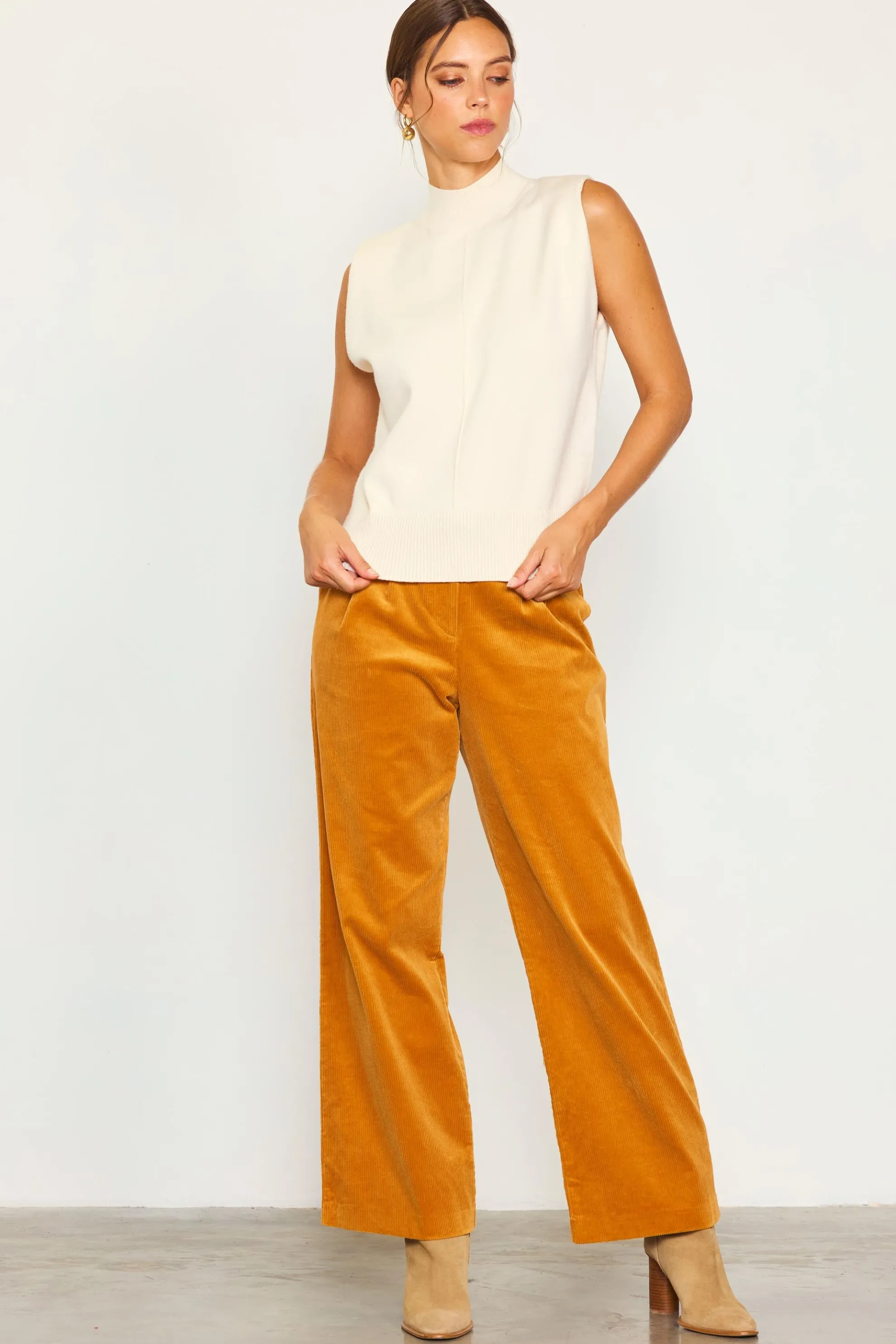 Mock Neck Sleeveless Knit Top