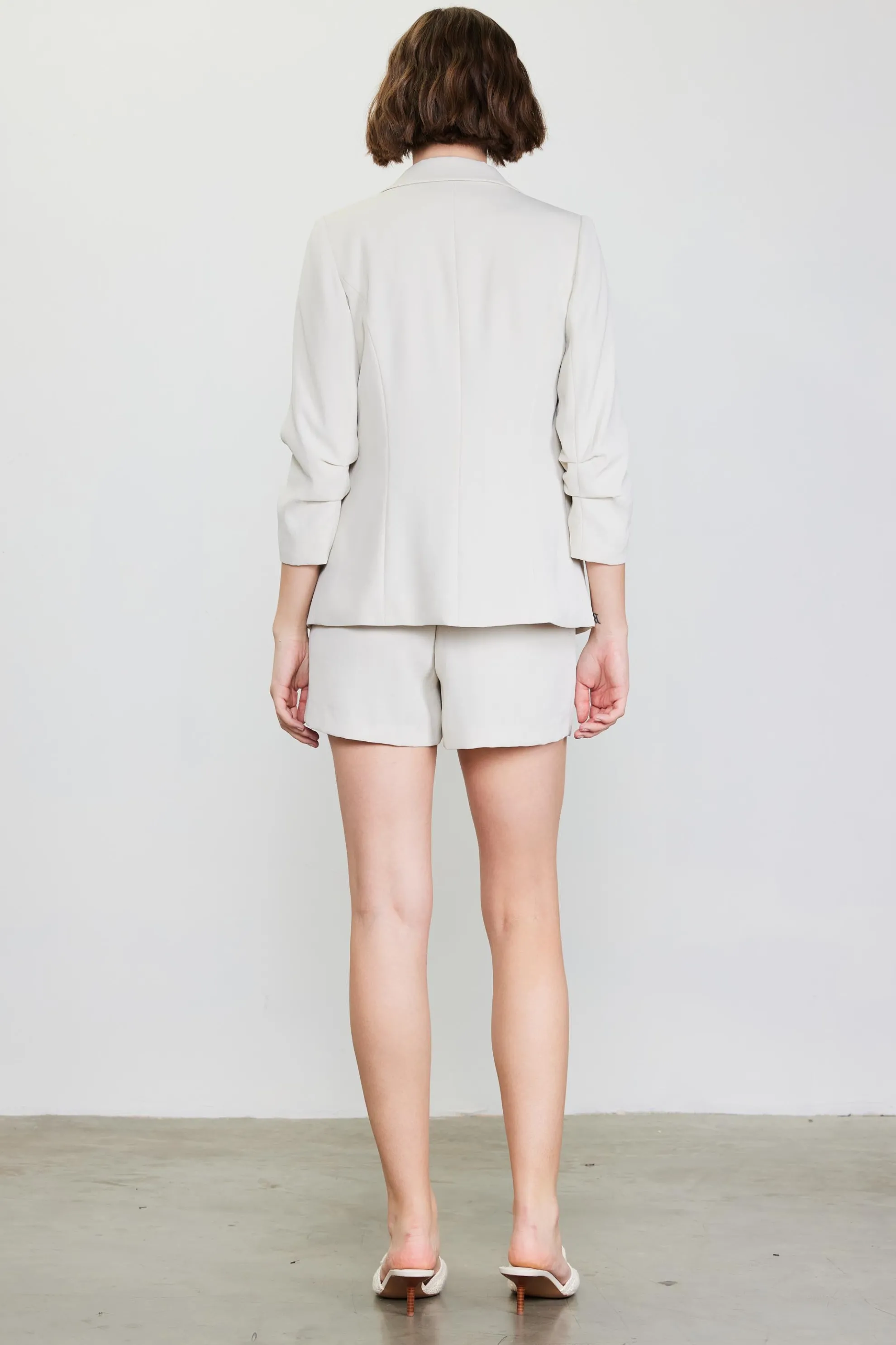 Recycled Shirred Sleeve Blazer