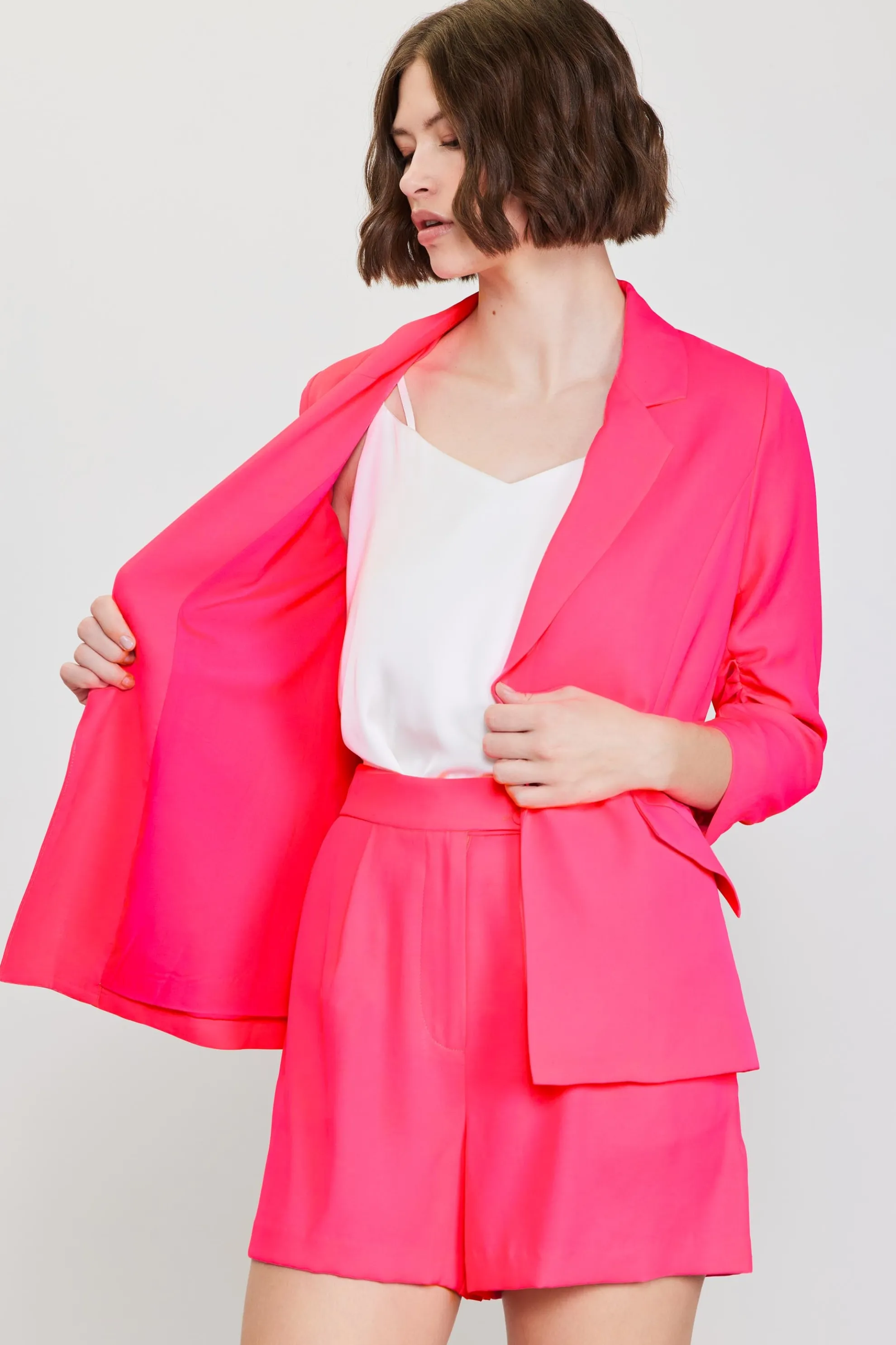 Recycled Shirred Sleeve Blazer