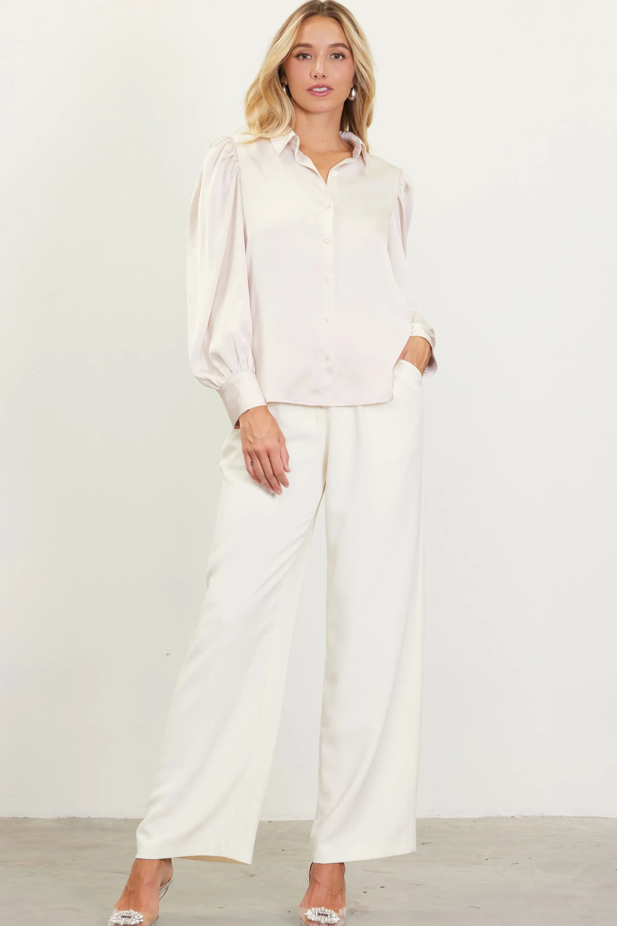 Recycled Button-Up Blouse