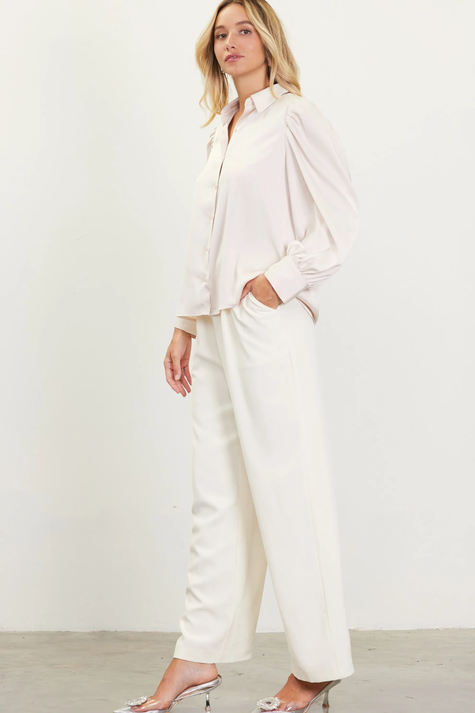 Recycled Button-Up Blouse