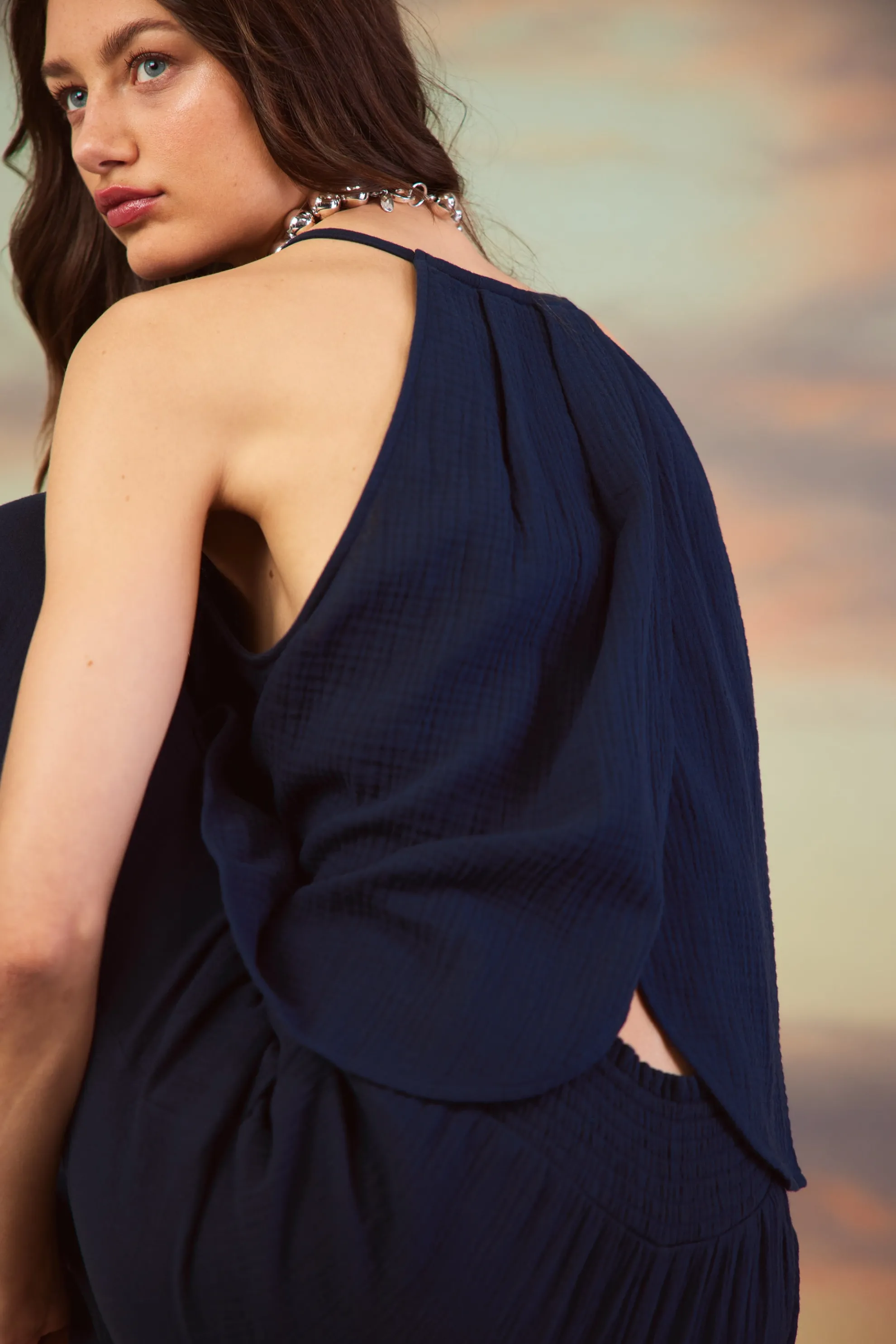 Gaia Tulip Back Halter Top