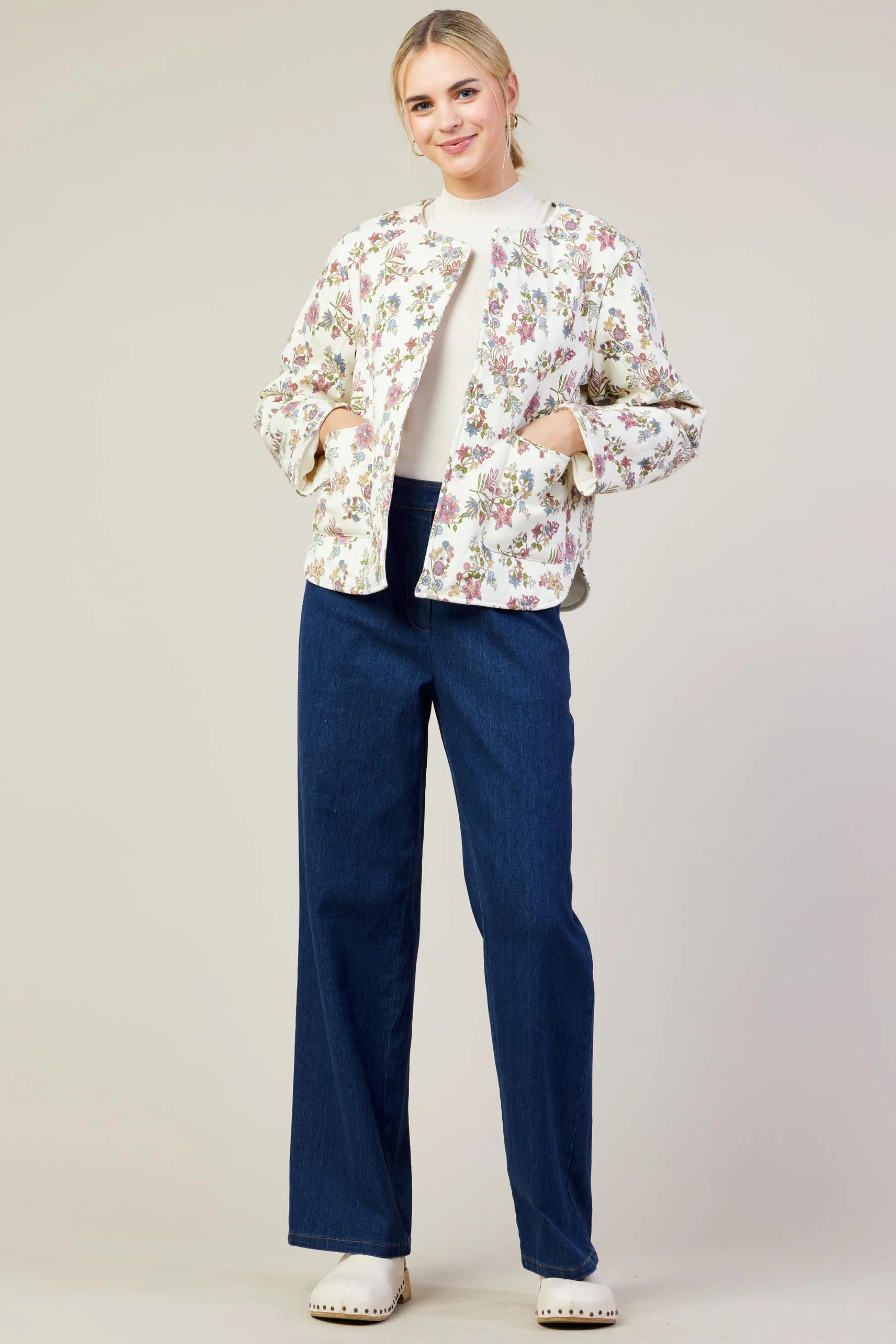 Floral Print Quilted Jacket