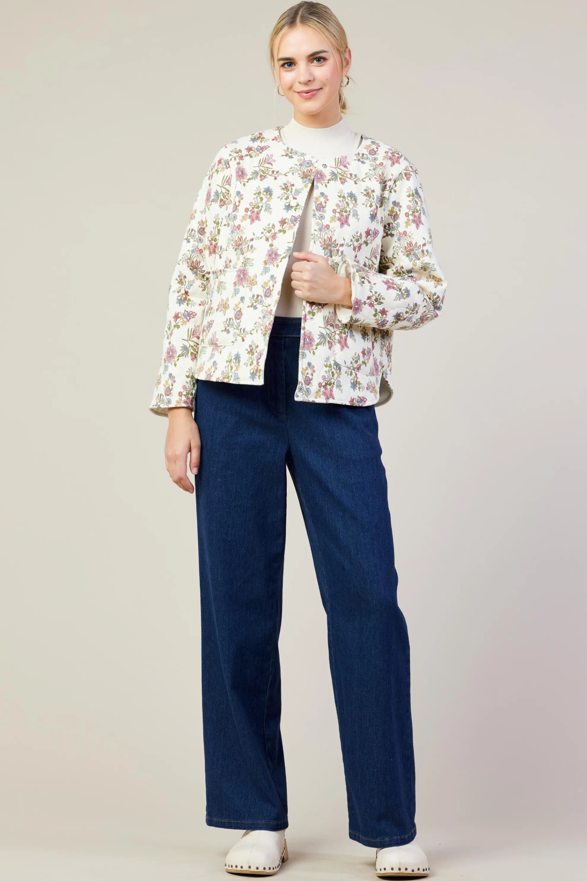 Floral Print Quilted Jacket