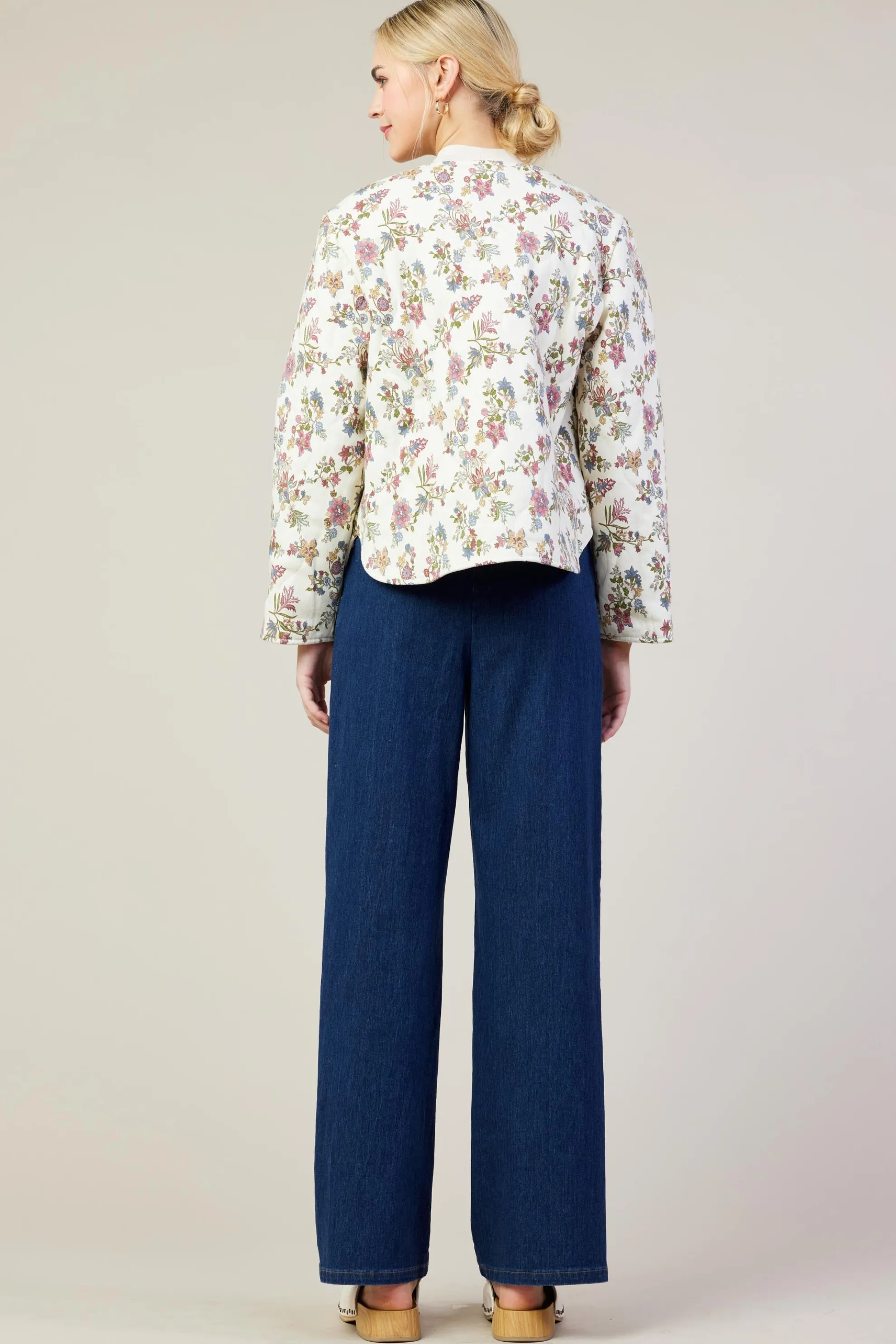 Floral Print Quilted Jacket