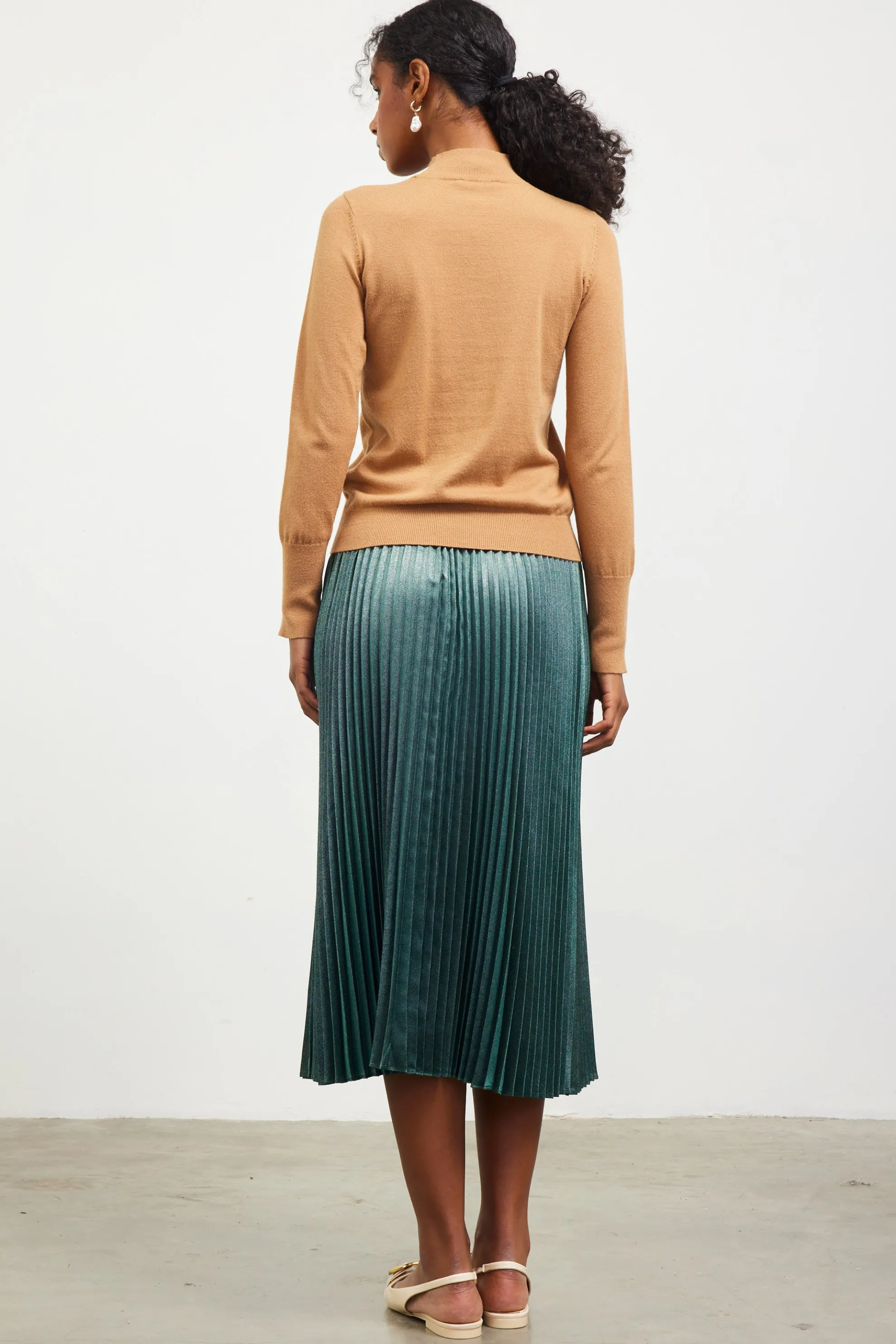 Button Detail Mock Neck Sweater