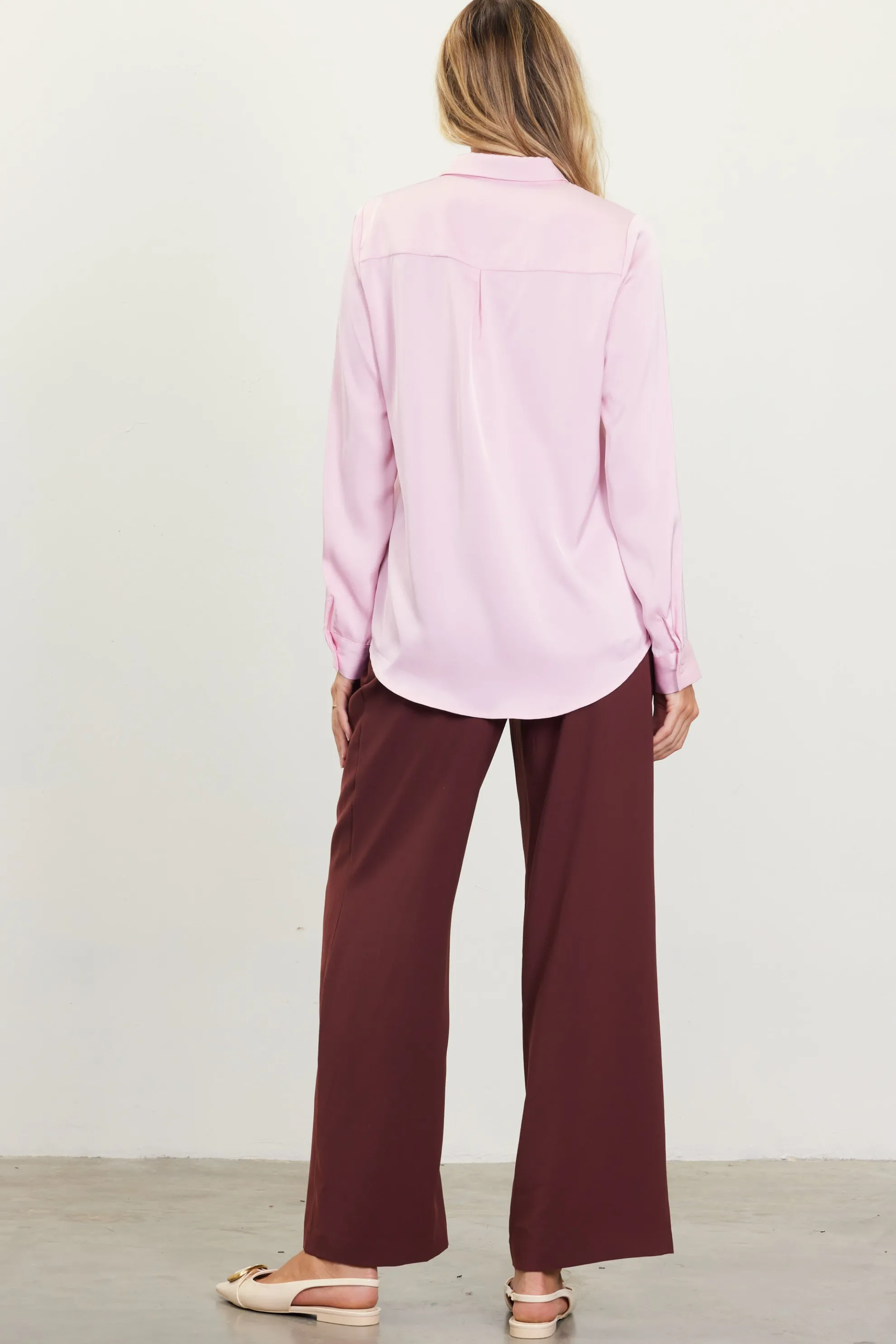 Satin Button Down Top