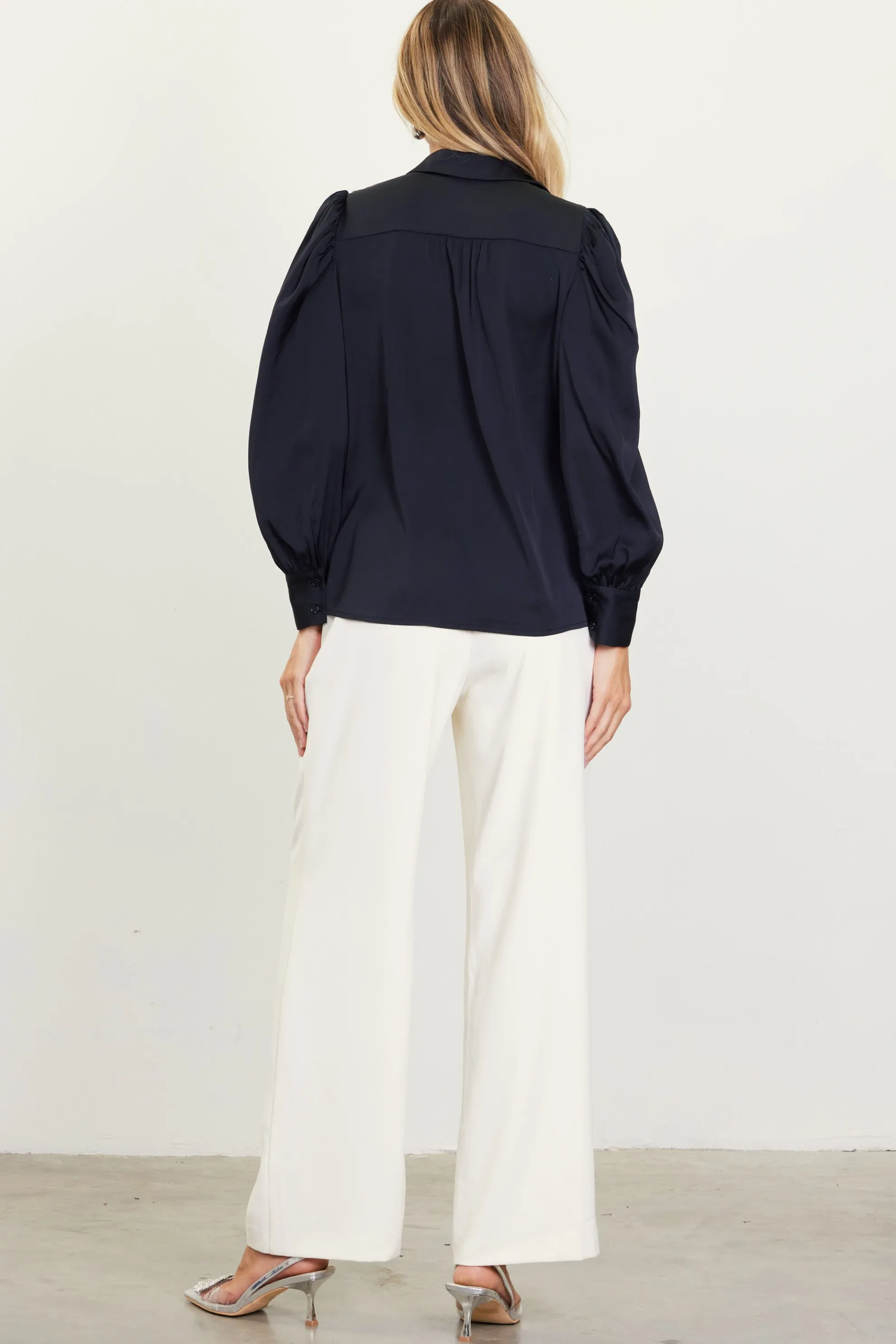 Recycled Button-Up Blouse