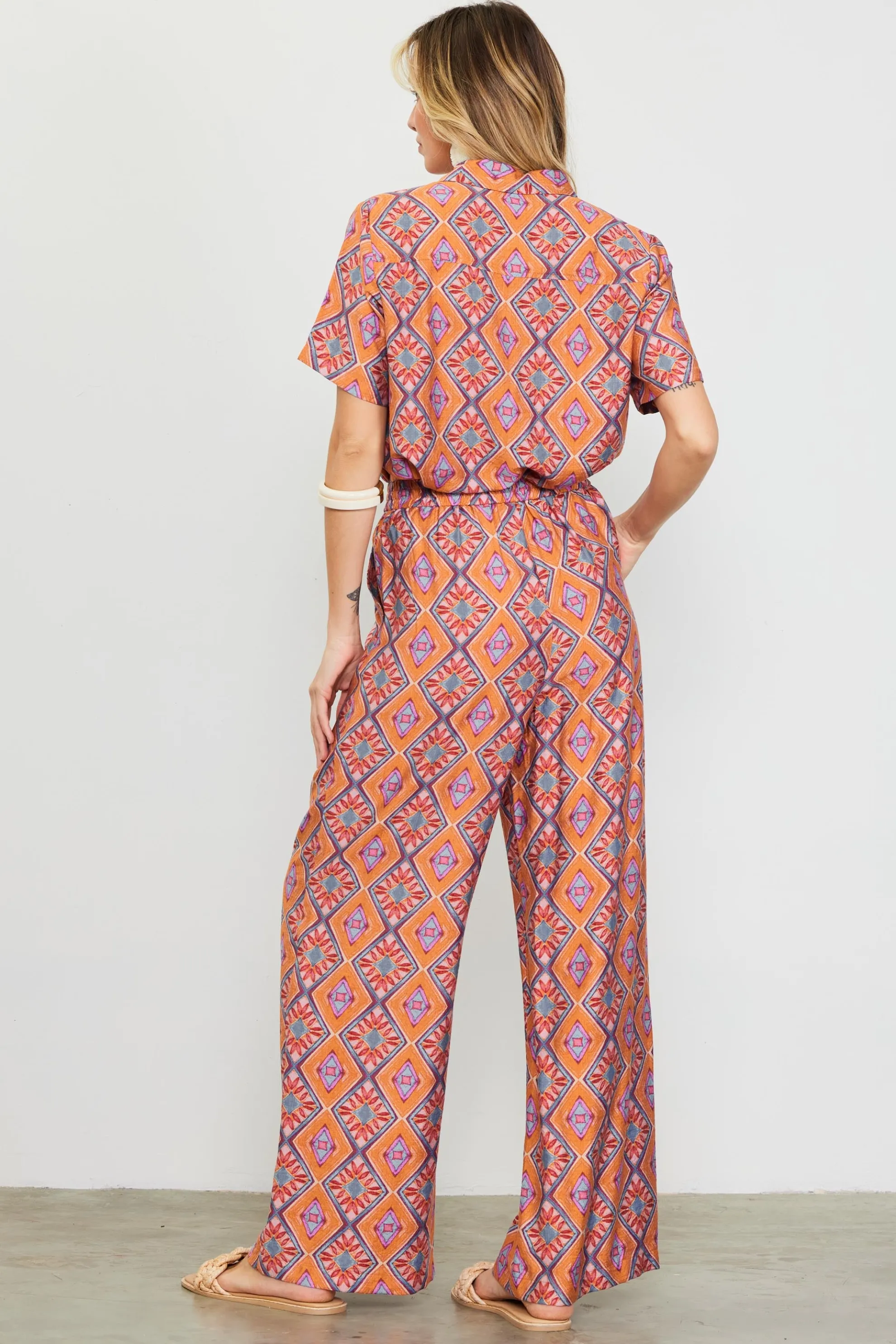 Aspen Print Elastic Waist Pants