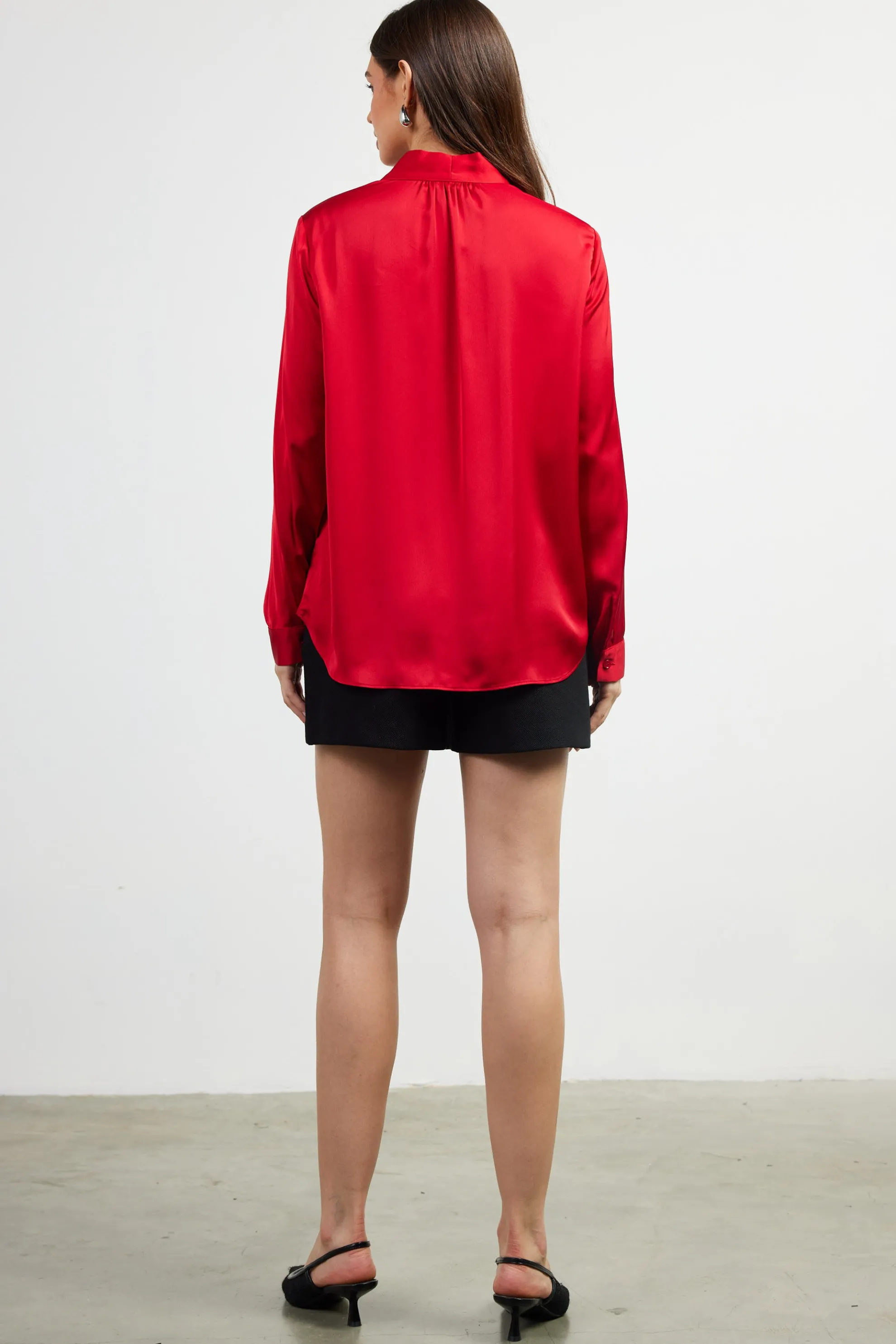 Recycled Tie Detail Blouse