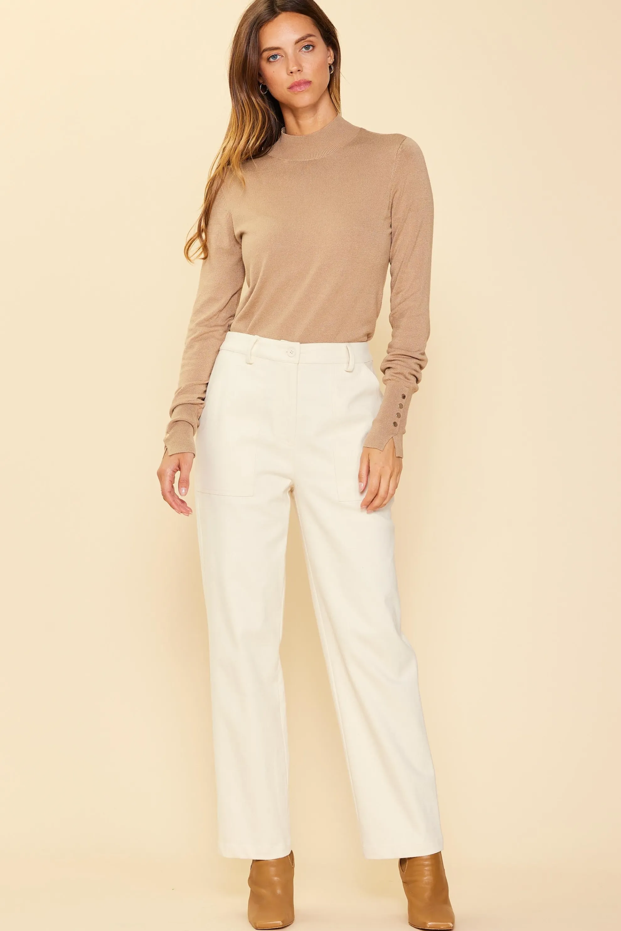 Cotton Twill Belted Pants