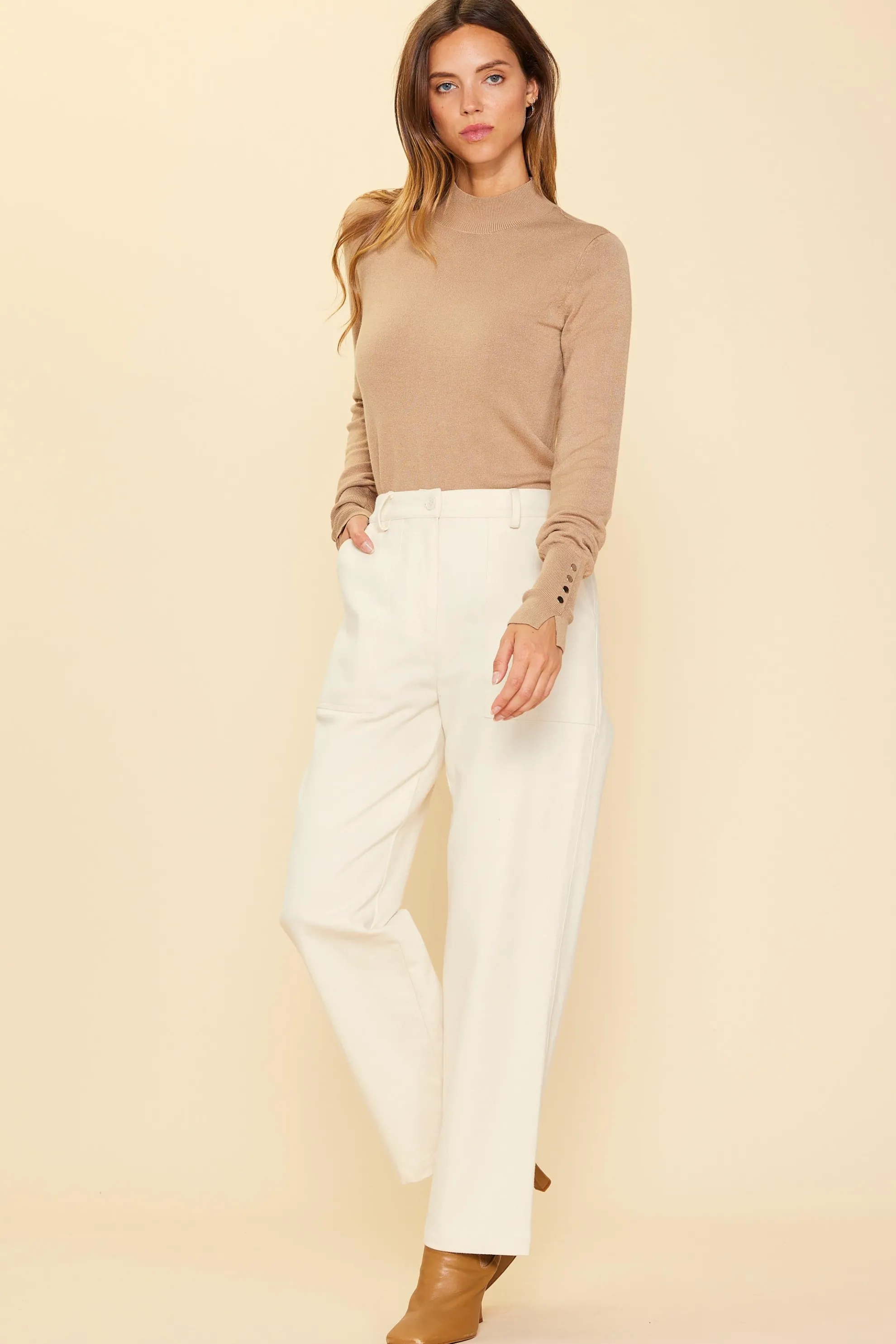 Cotton Twill Belted Pants