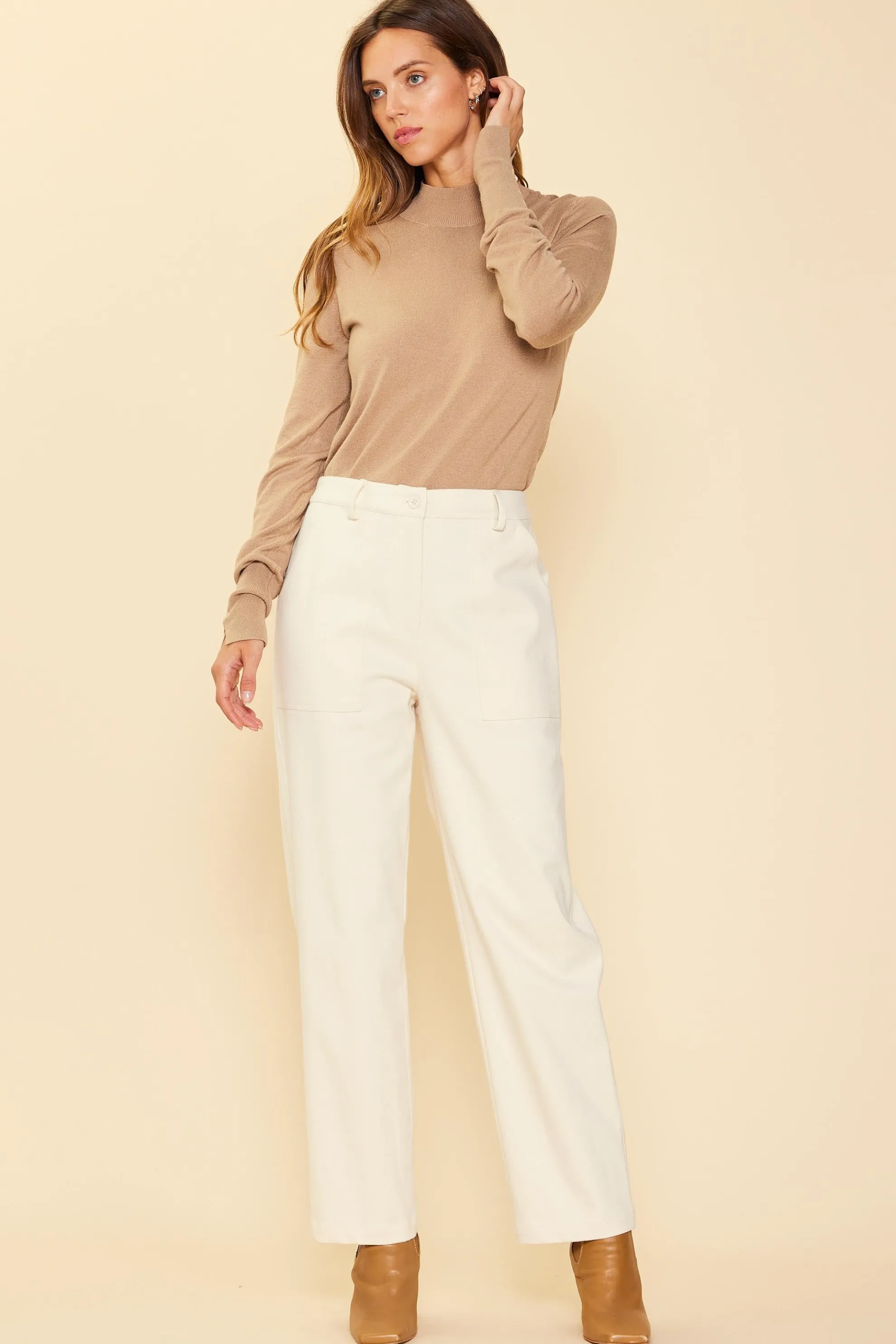 Cotton Twill Belted Pants