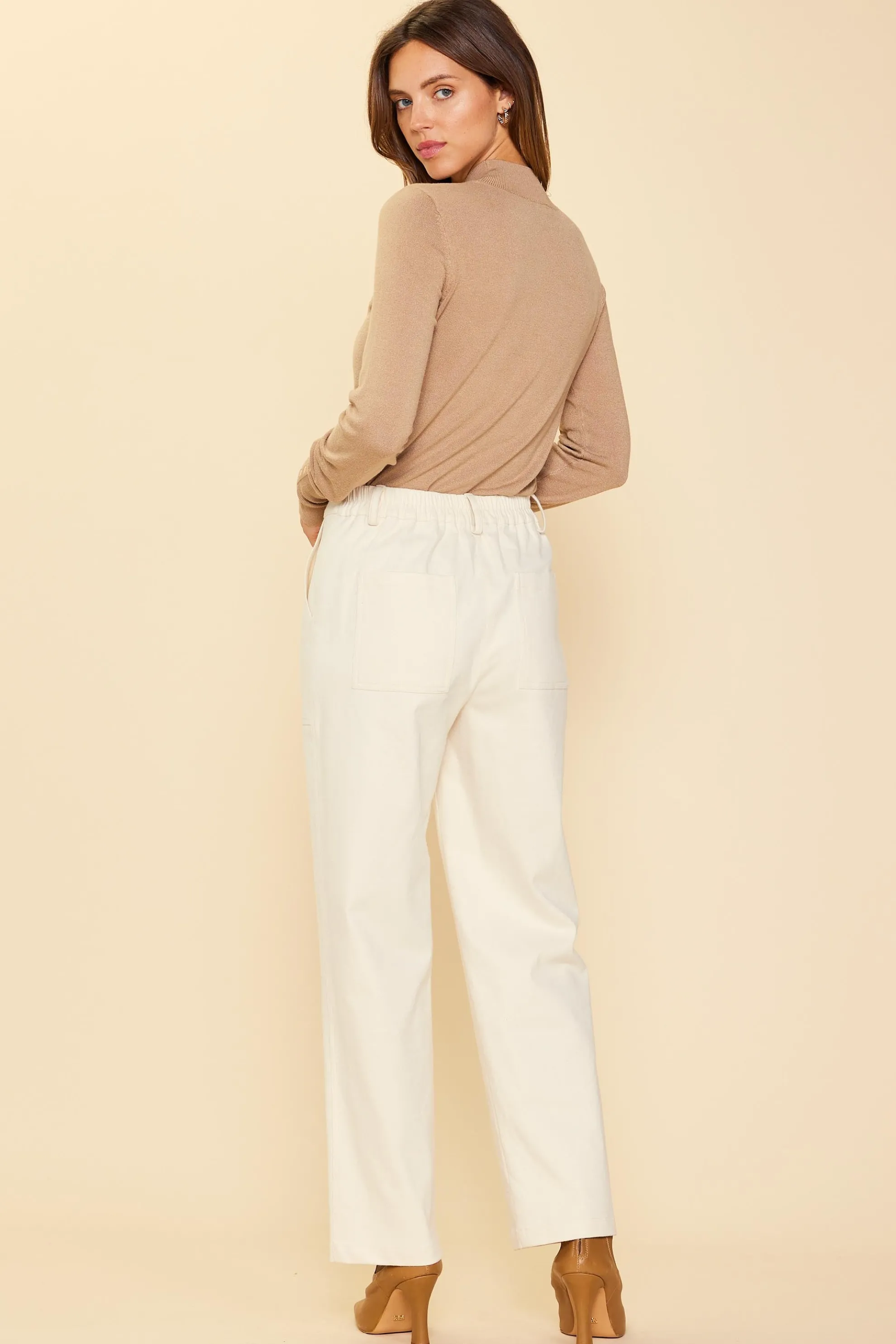 Cotton Twill Belted Pants