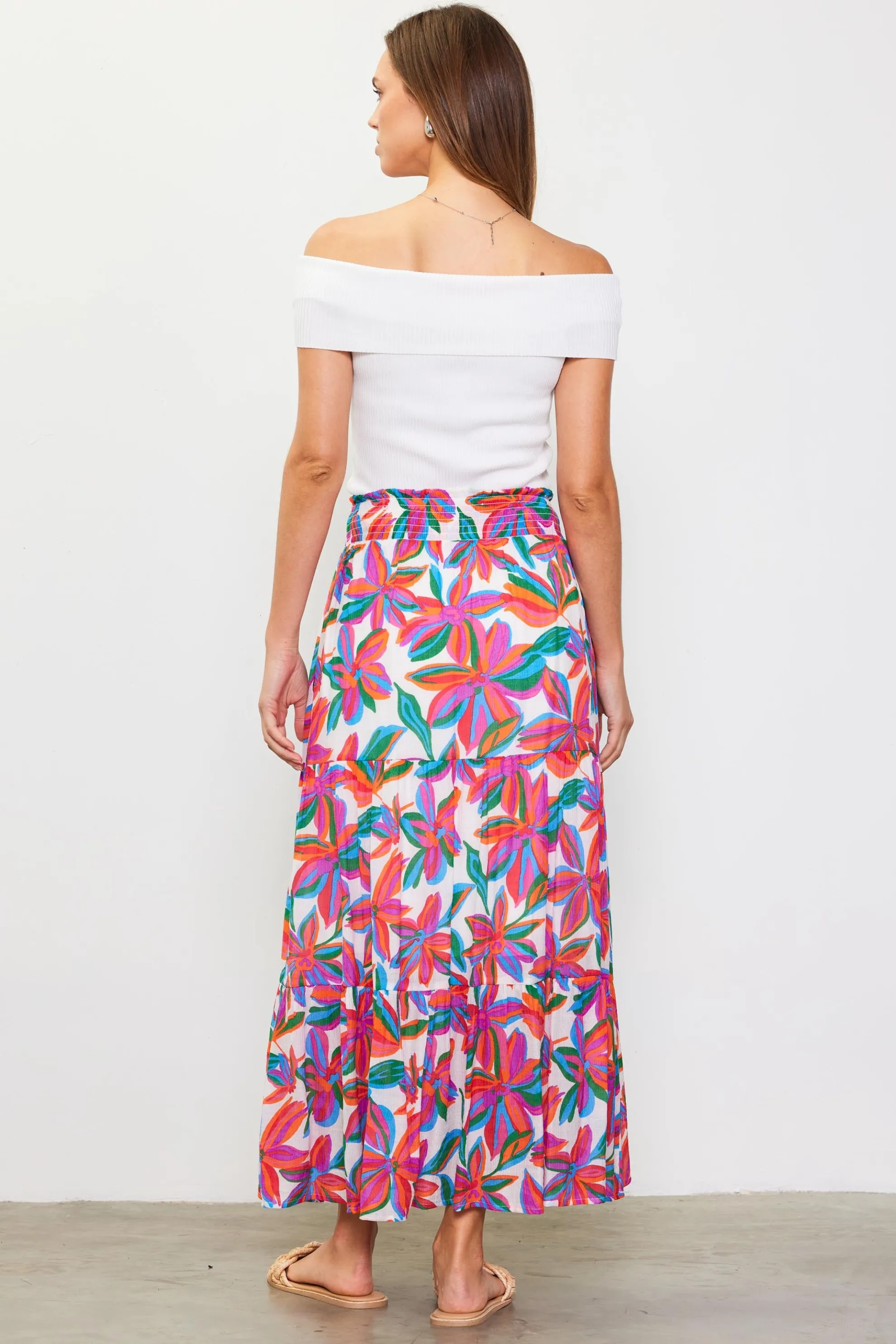 Juliette Floral Print Midi Skirt