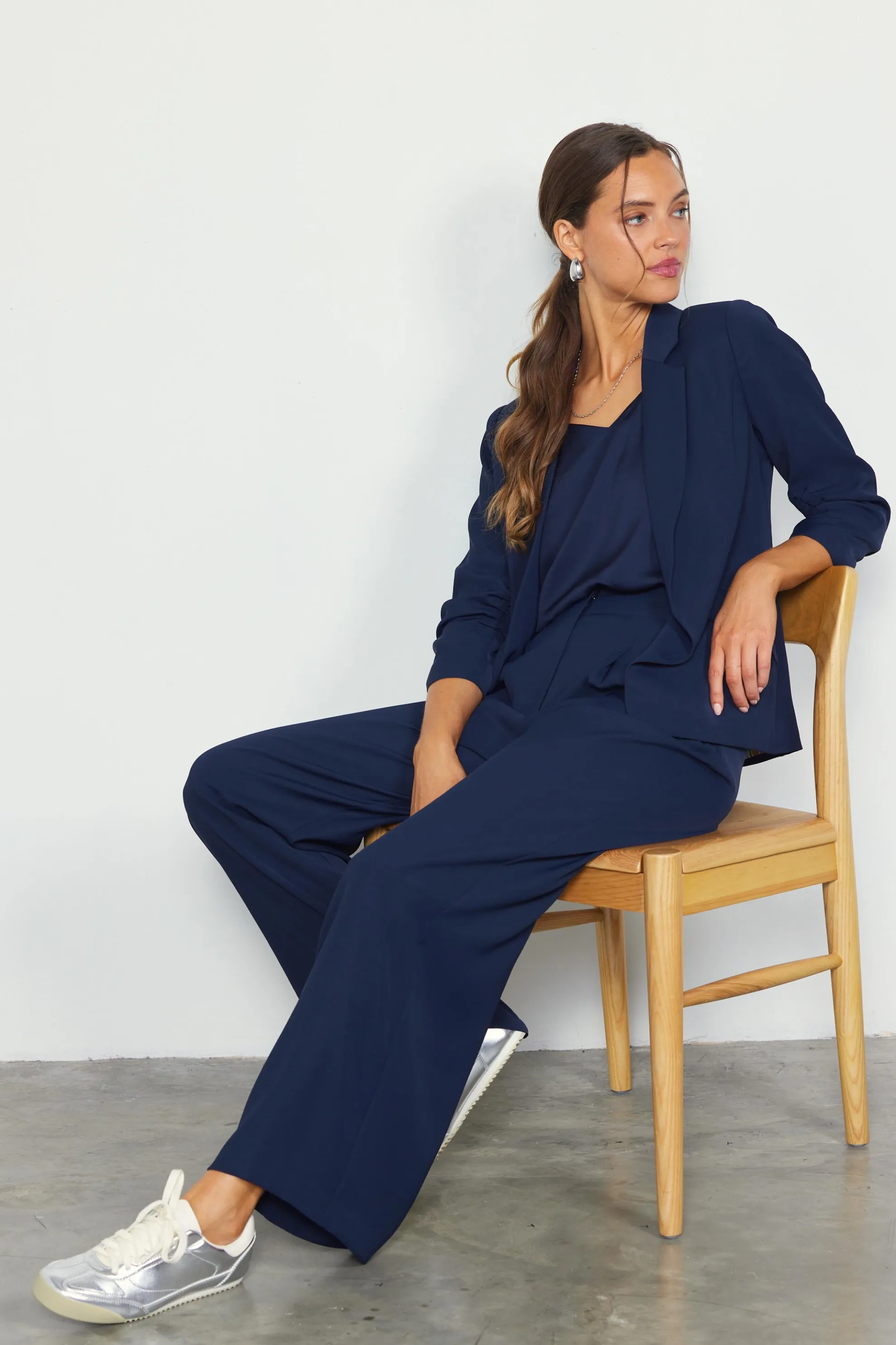 Recycled Shirred Sleeve Blazer