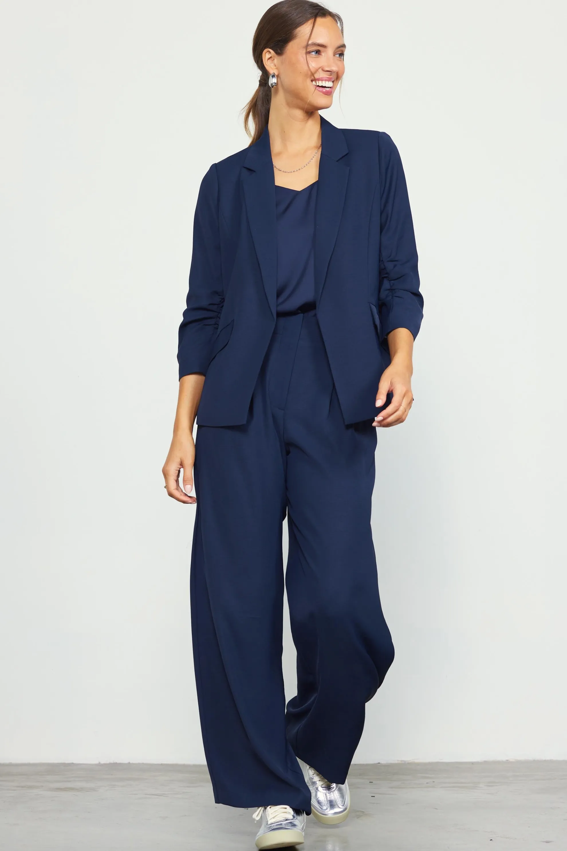 Recycled Shirred Sleeve Blazer