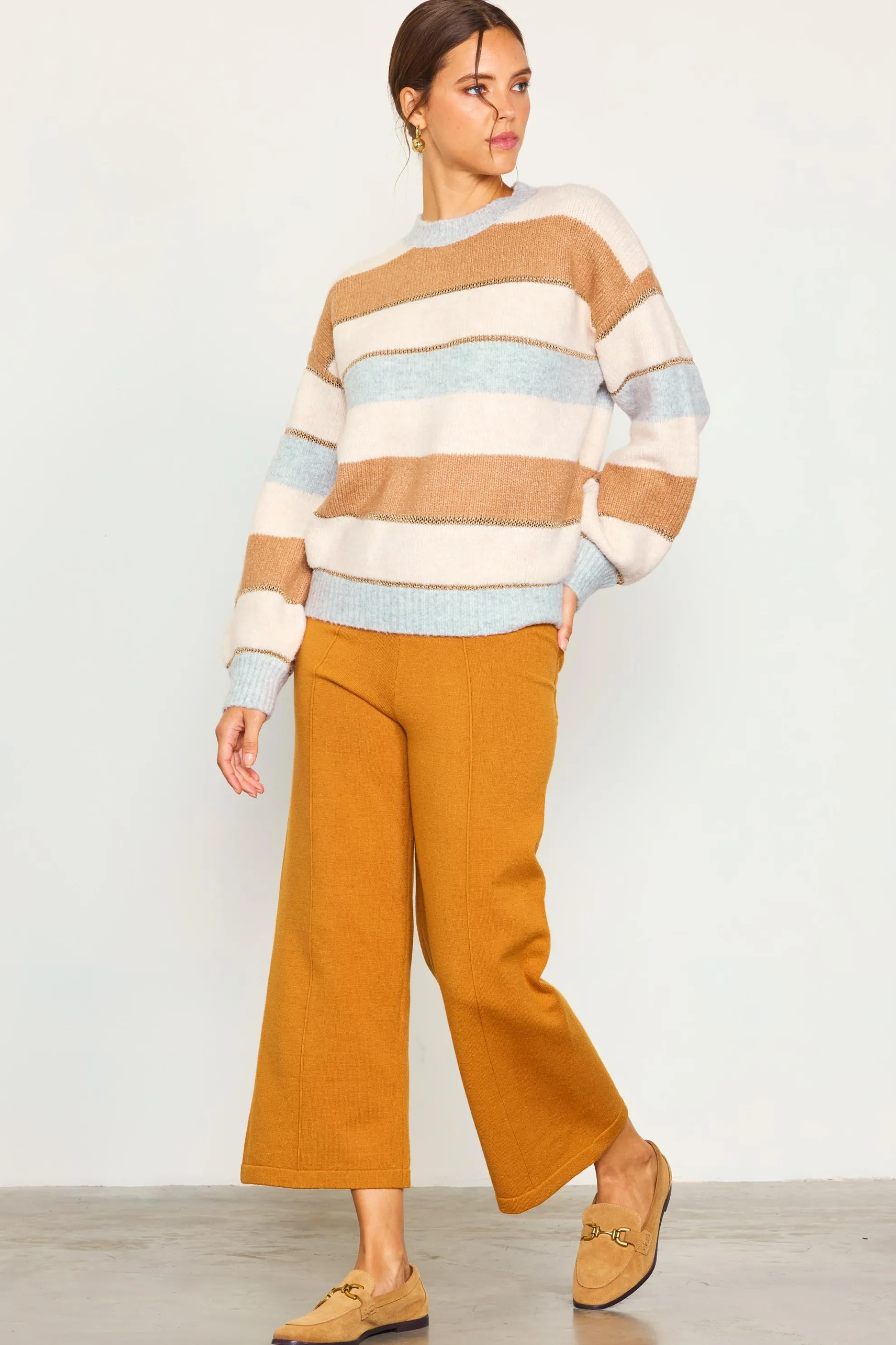 Lurex Stripe Oversized Sweater
