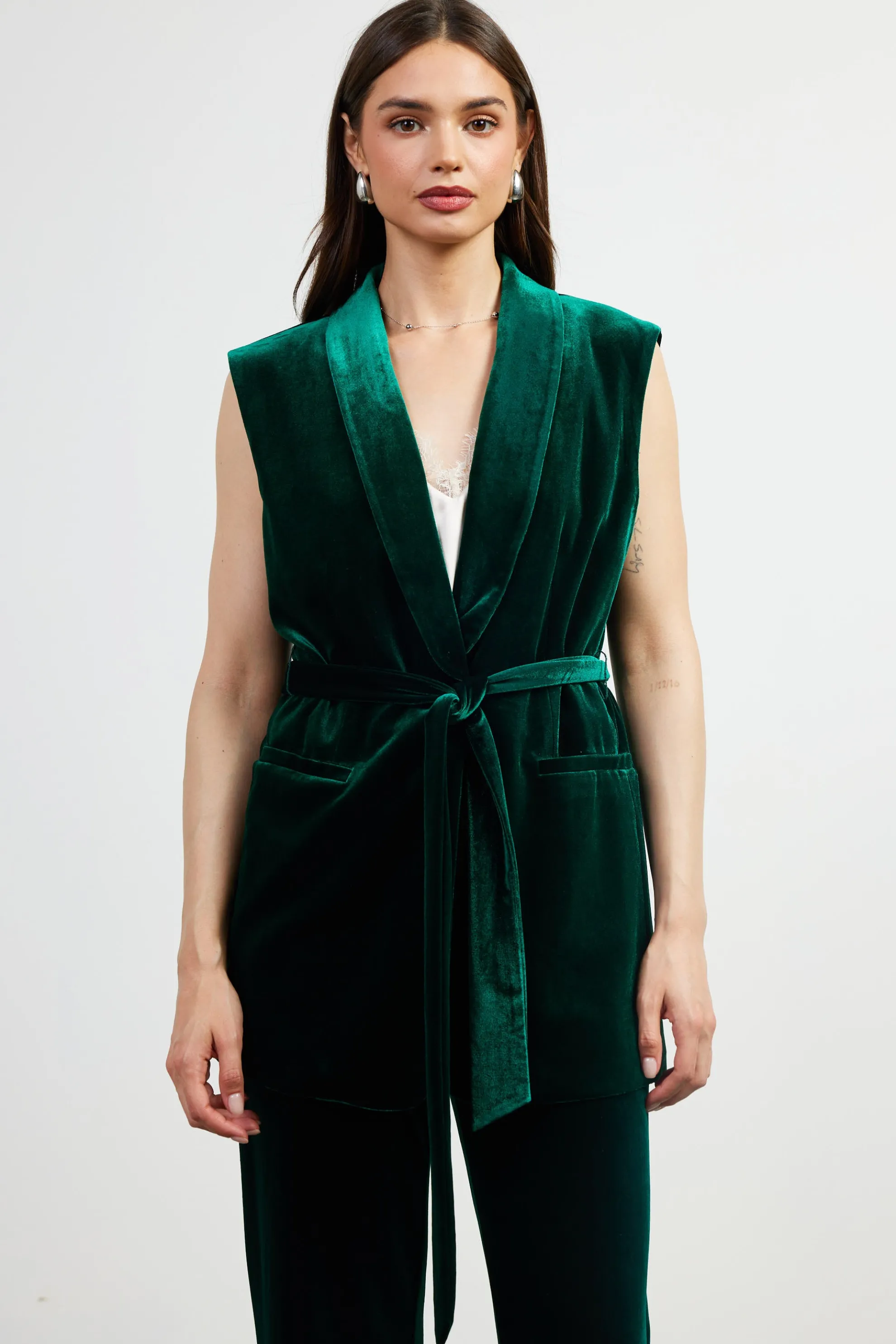 Velvet Vest with Self Tie