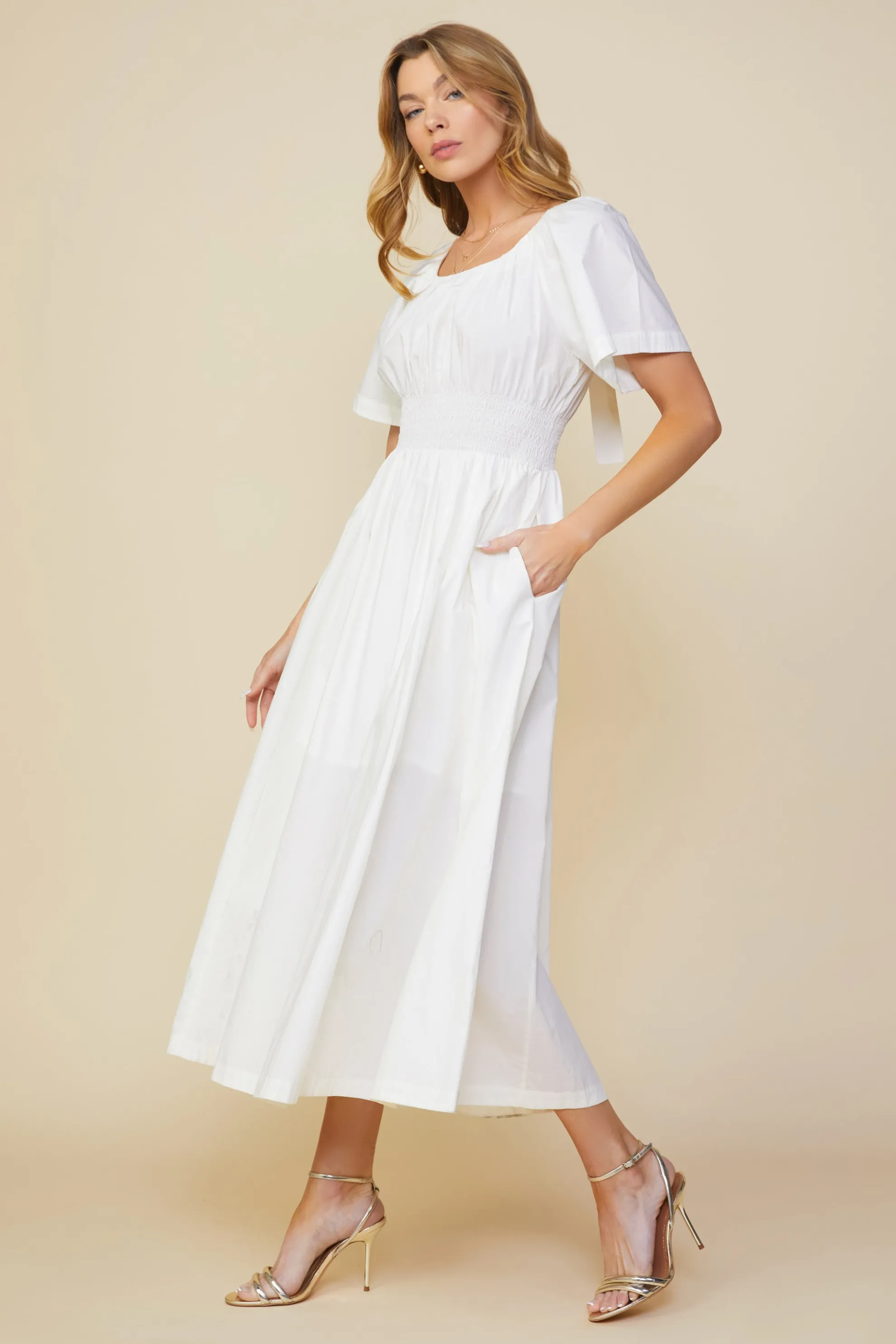 Andrea Poplin Midi Dress