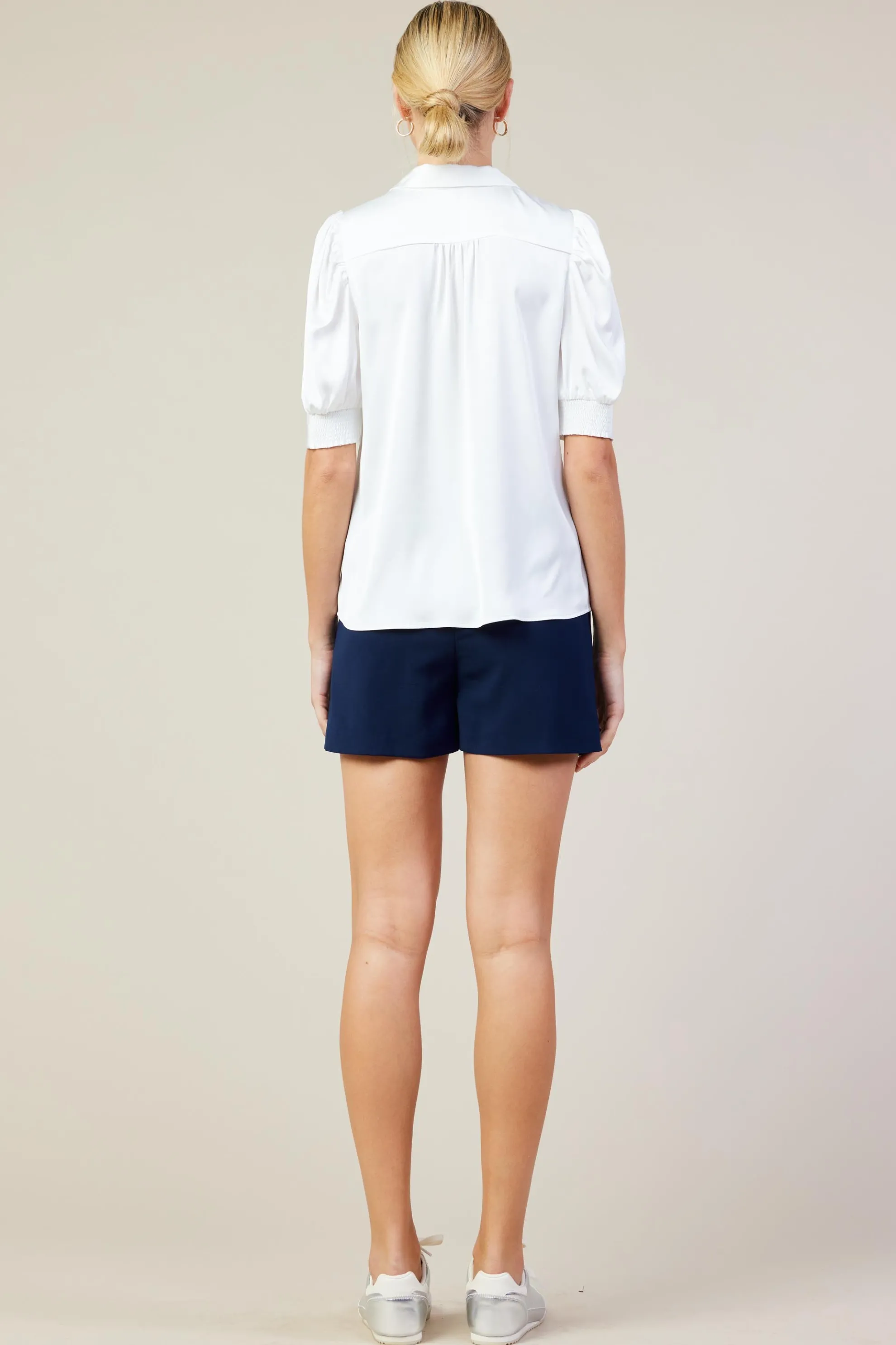 Recycled Shirred Sleeve Blouse