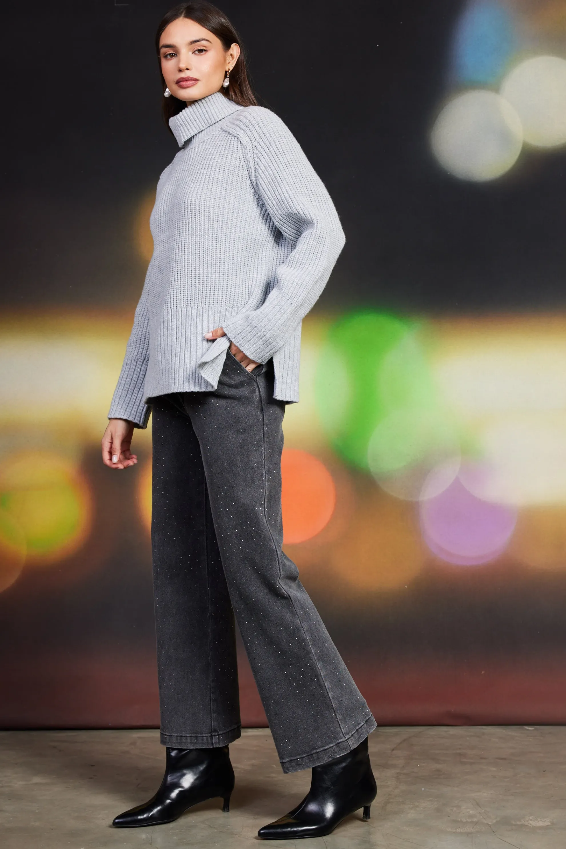 Lydia Rhinestone Denim Pants