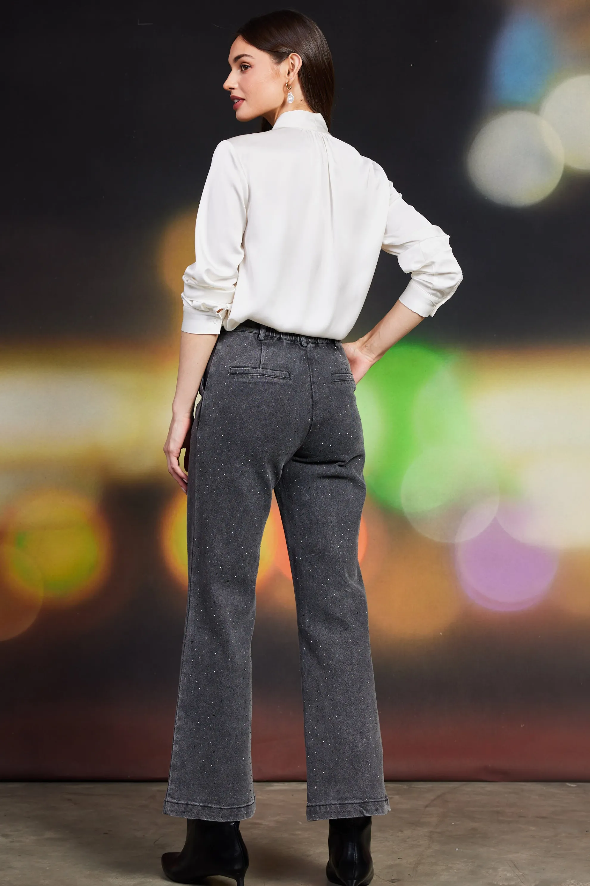 Lydia Rhinestone Denim Pants