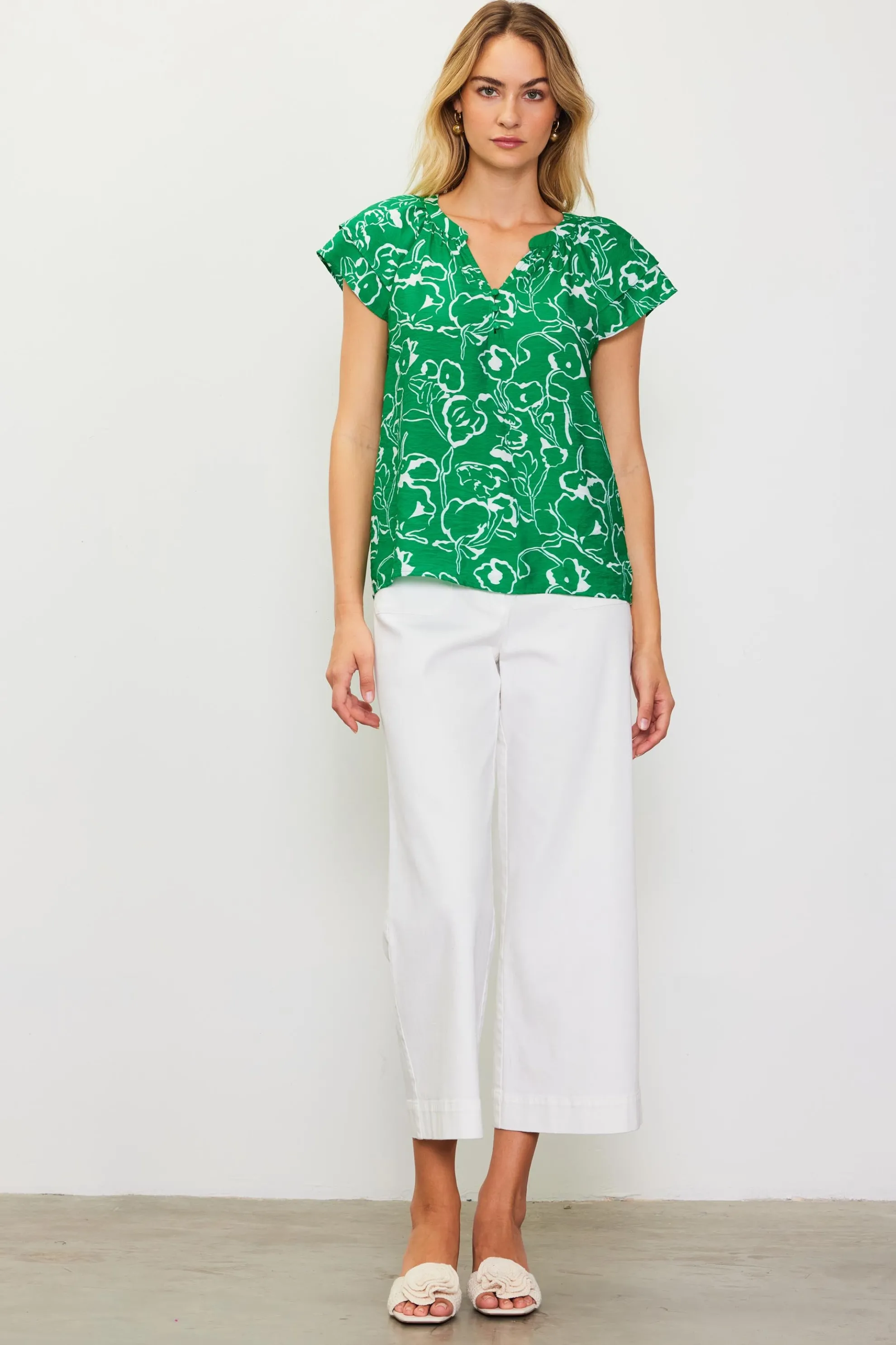 Floral Print Short Sleeve Top