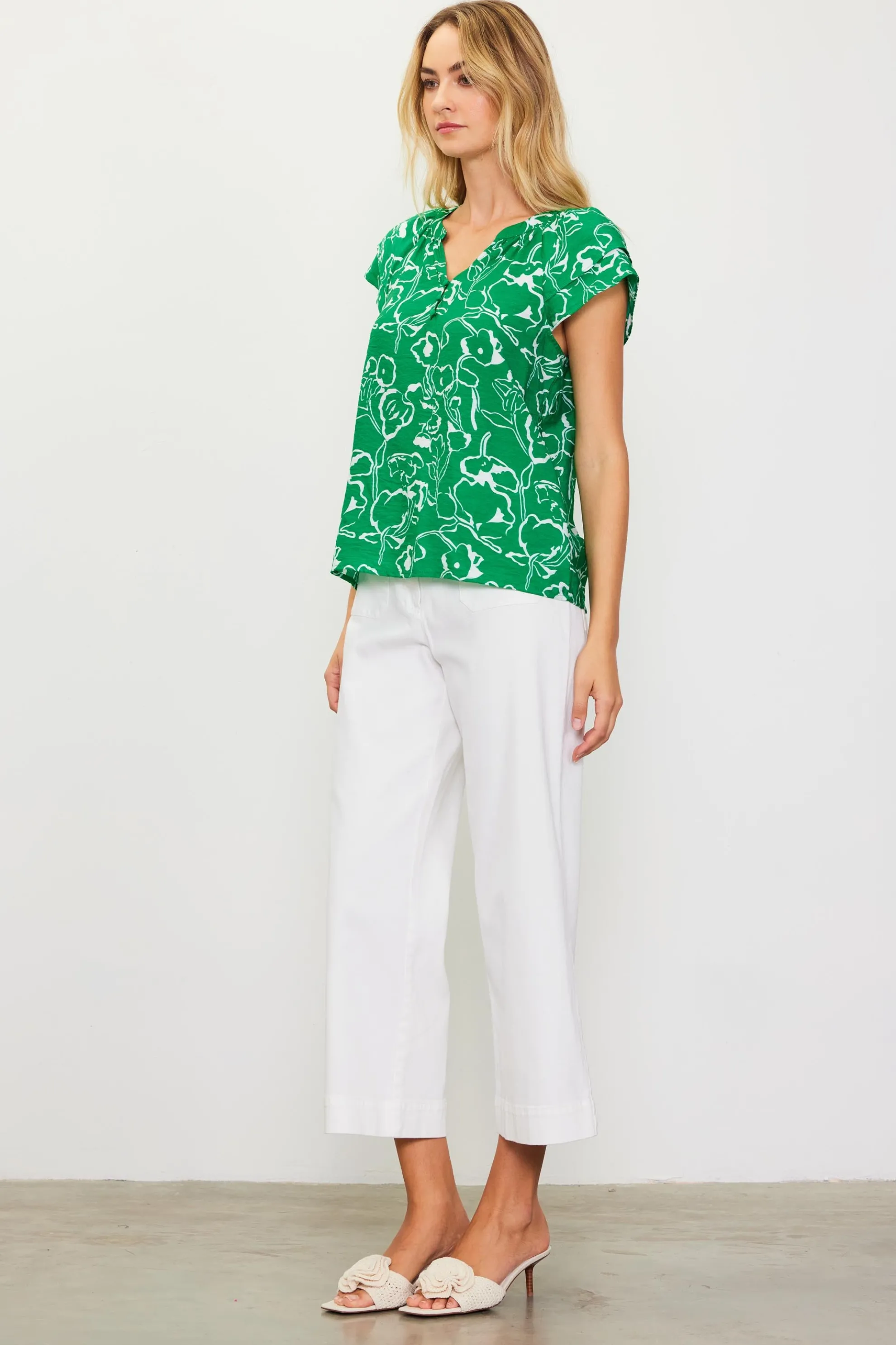 Floral Print Short Sleeve Top