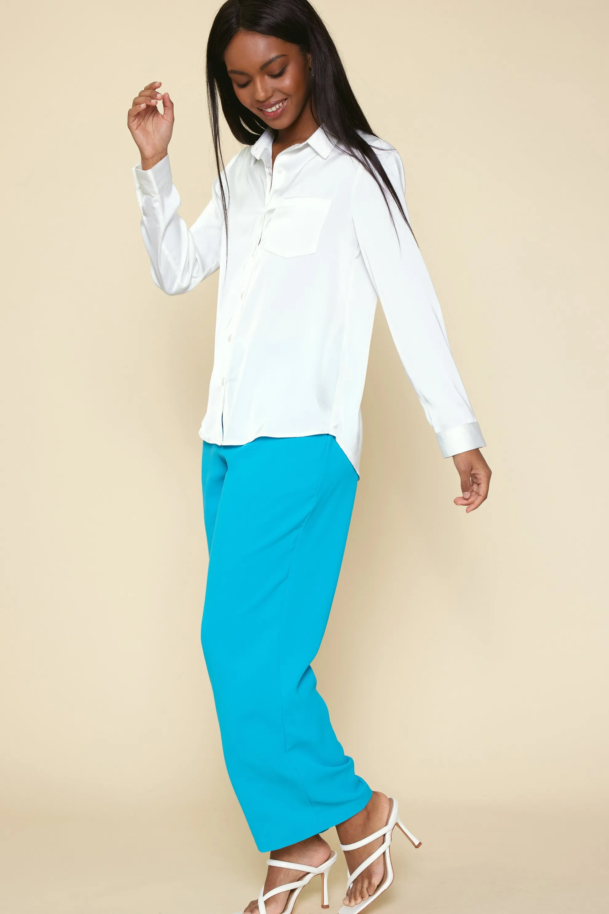 Satin Button Down Shirt