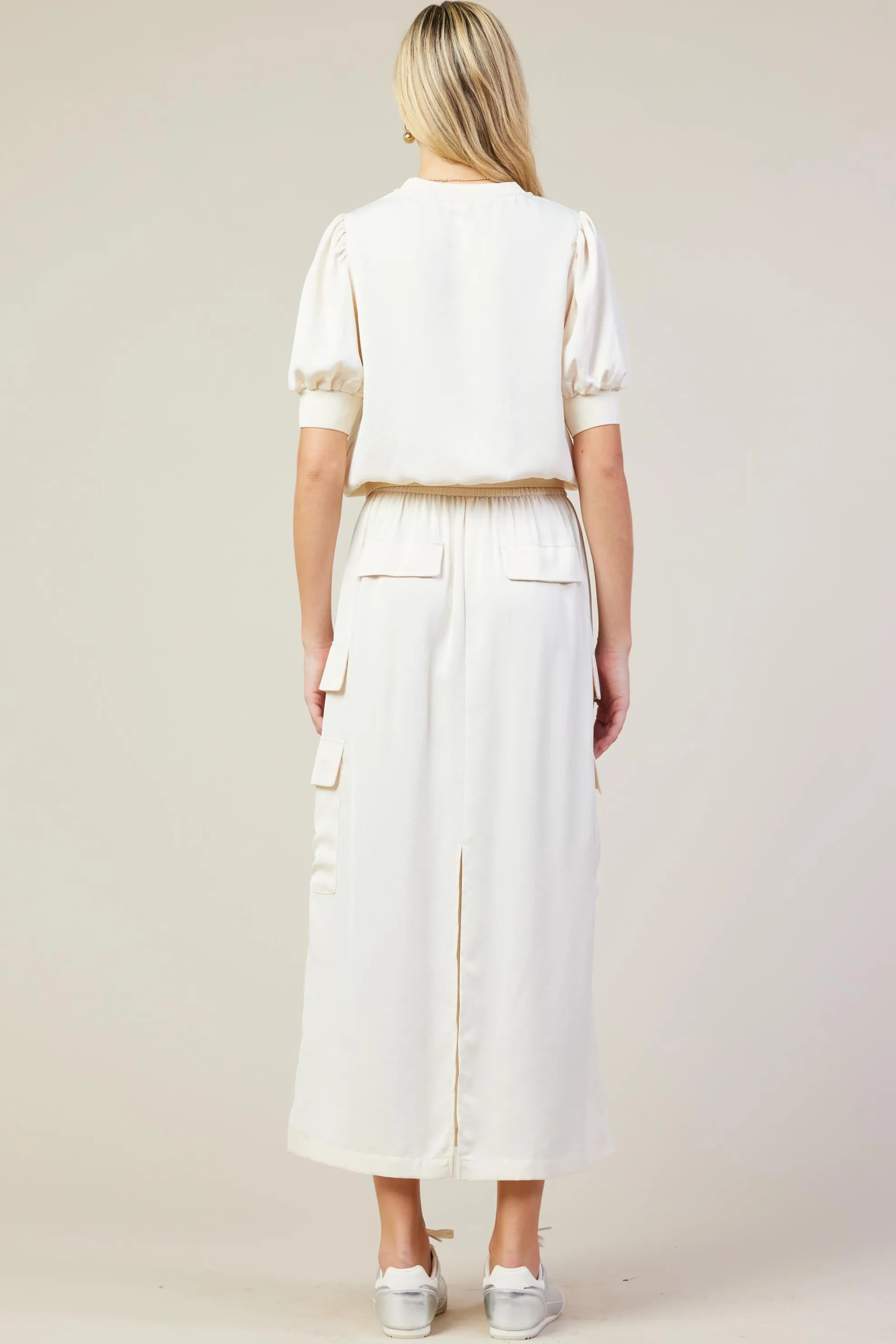 Utility Cargo Pocket Midi Skirt