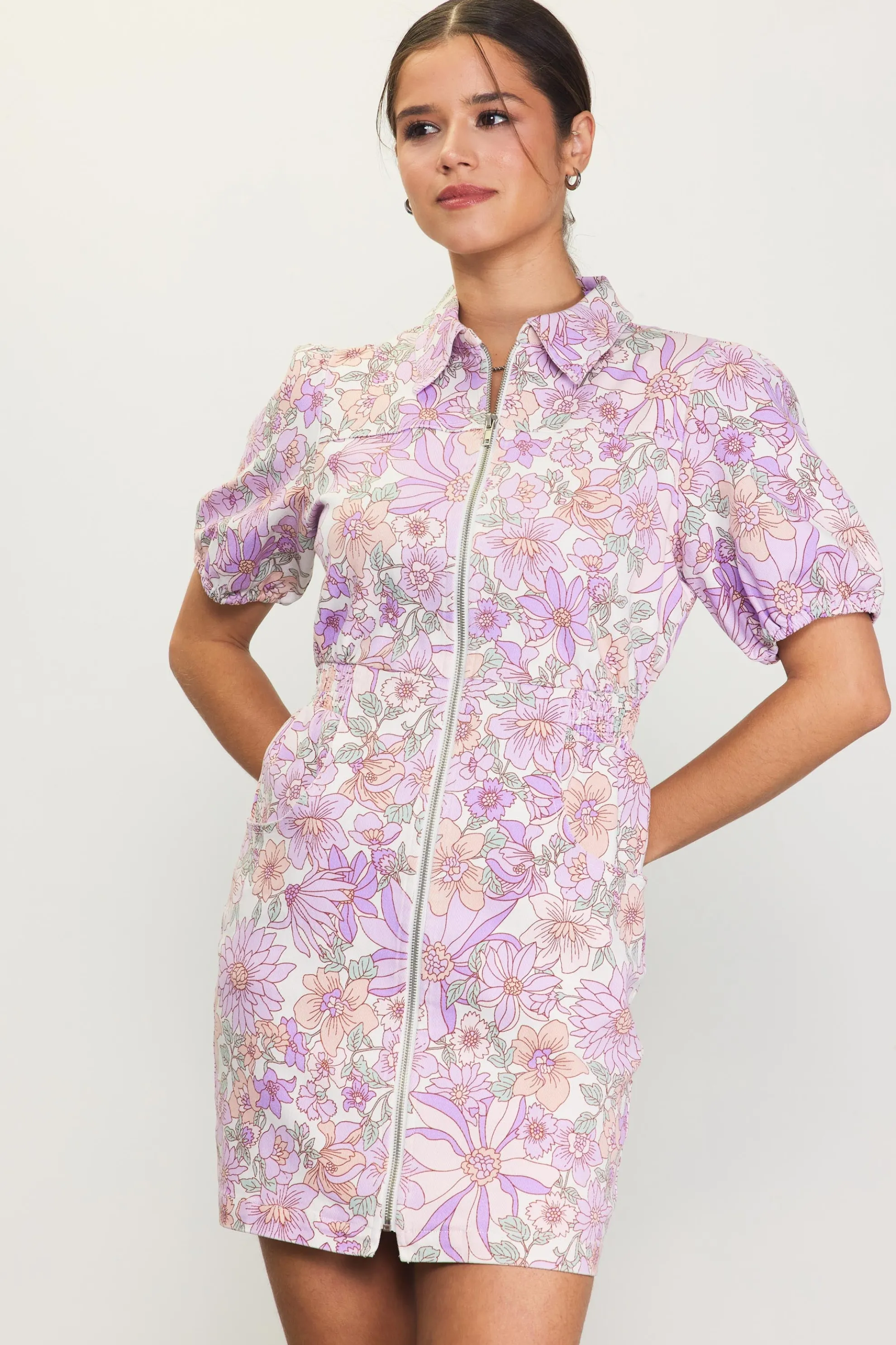 Retro Collared Mini Dress