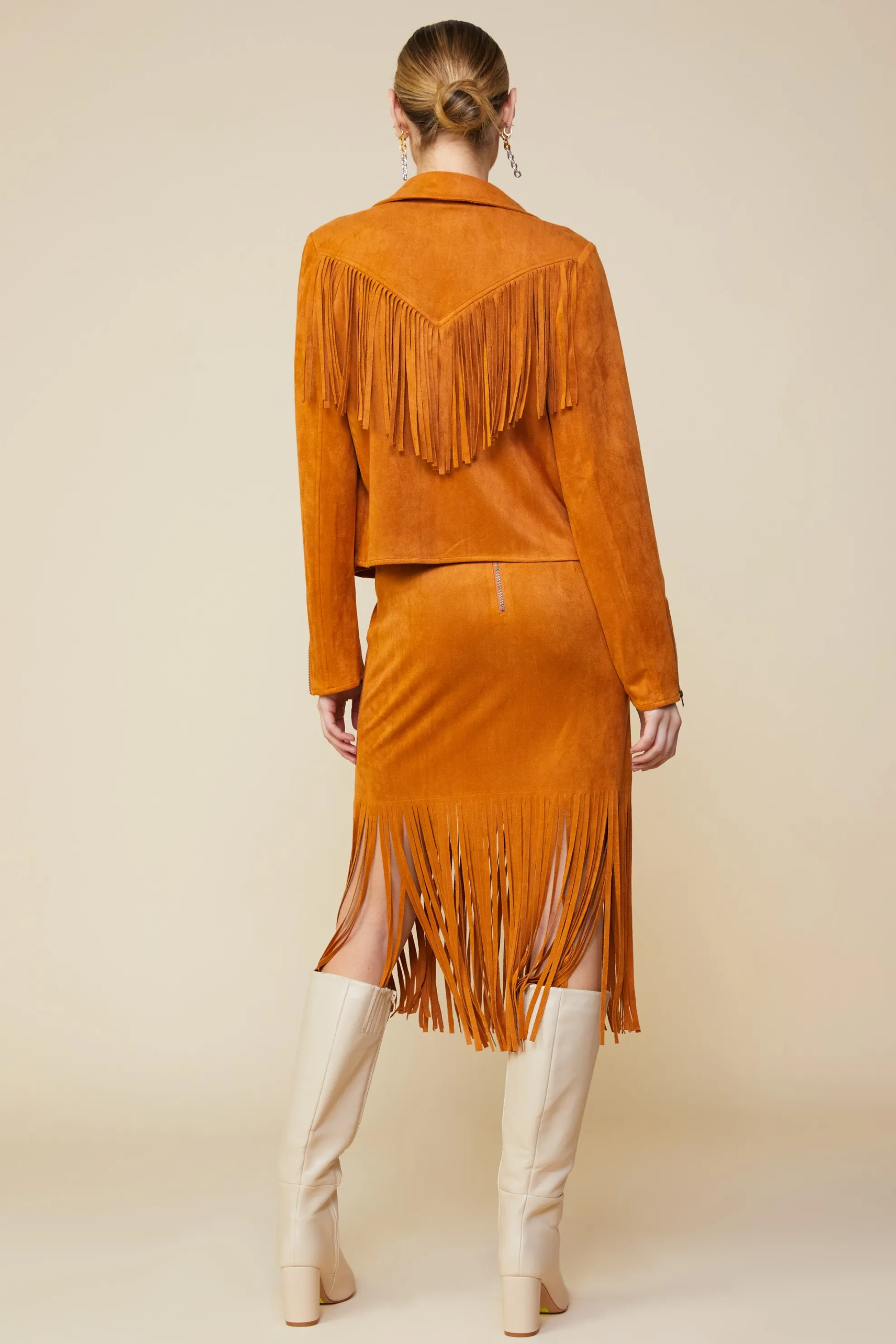 Faux Leather Fringe Jacket