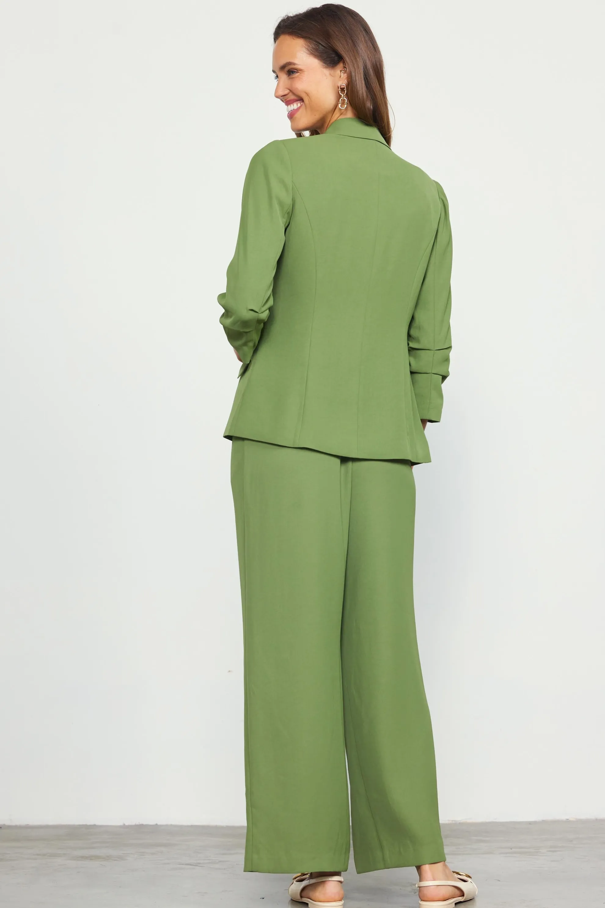 Recycled Shirred Sleeve Blazer