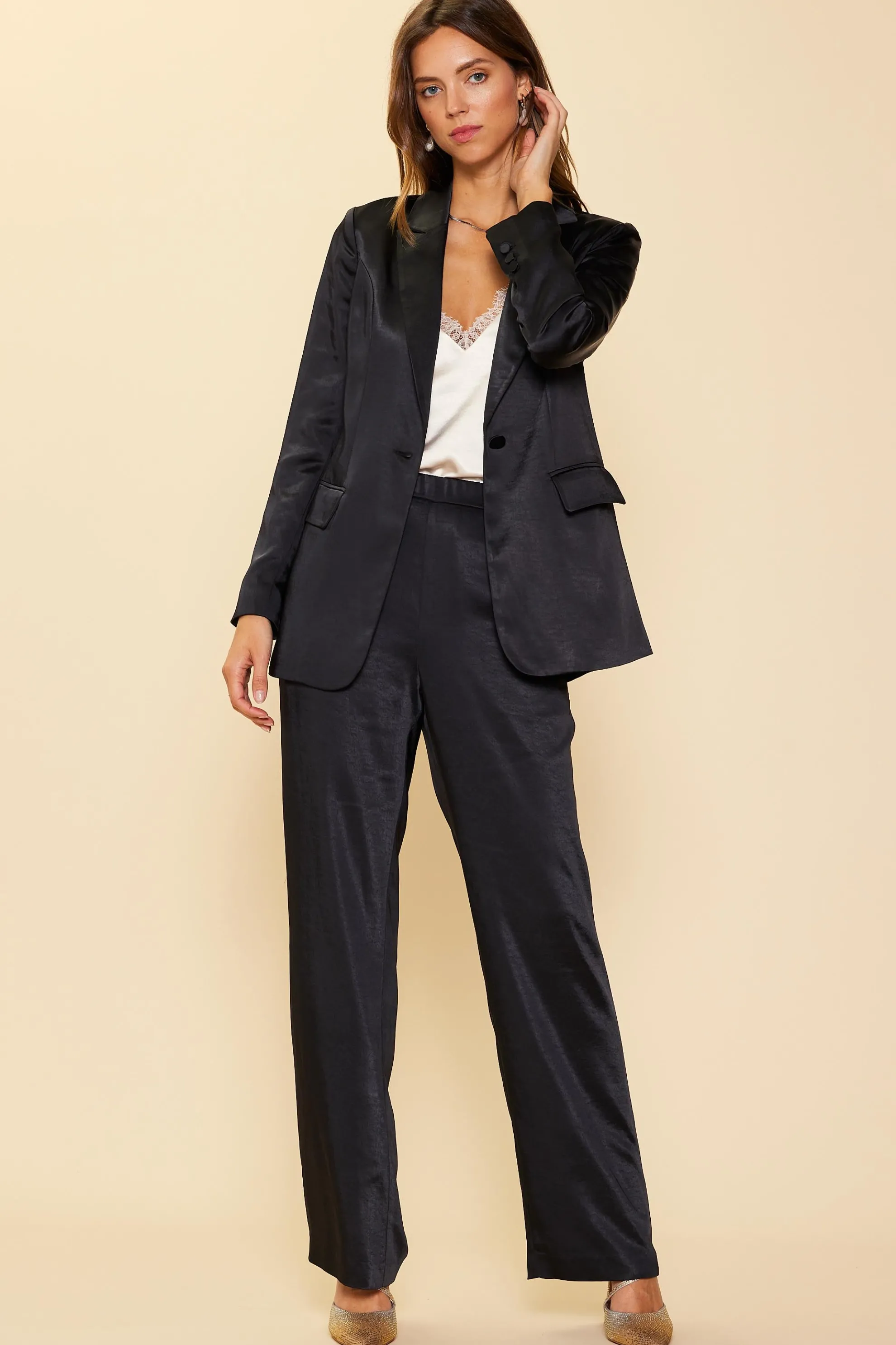 Satin Tailored Blazer