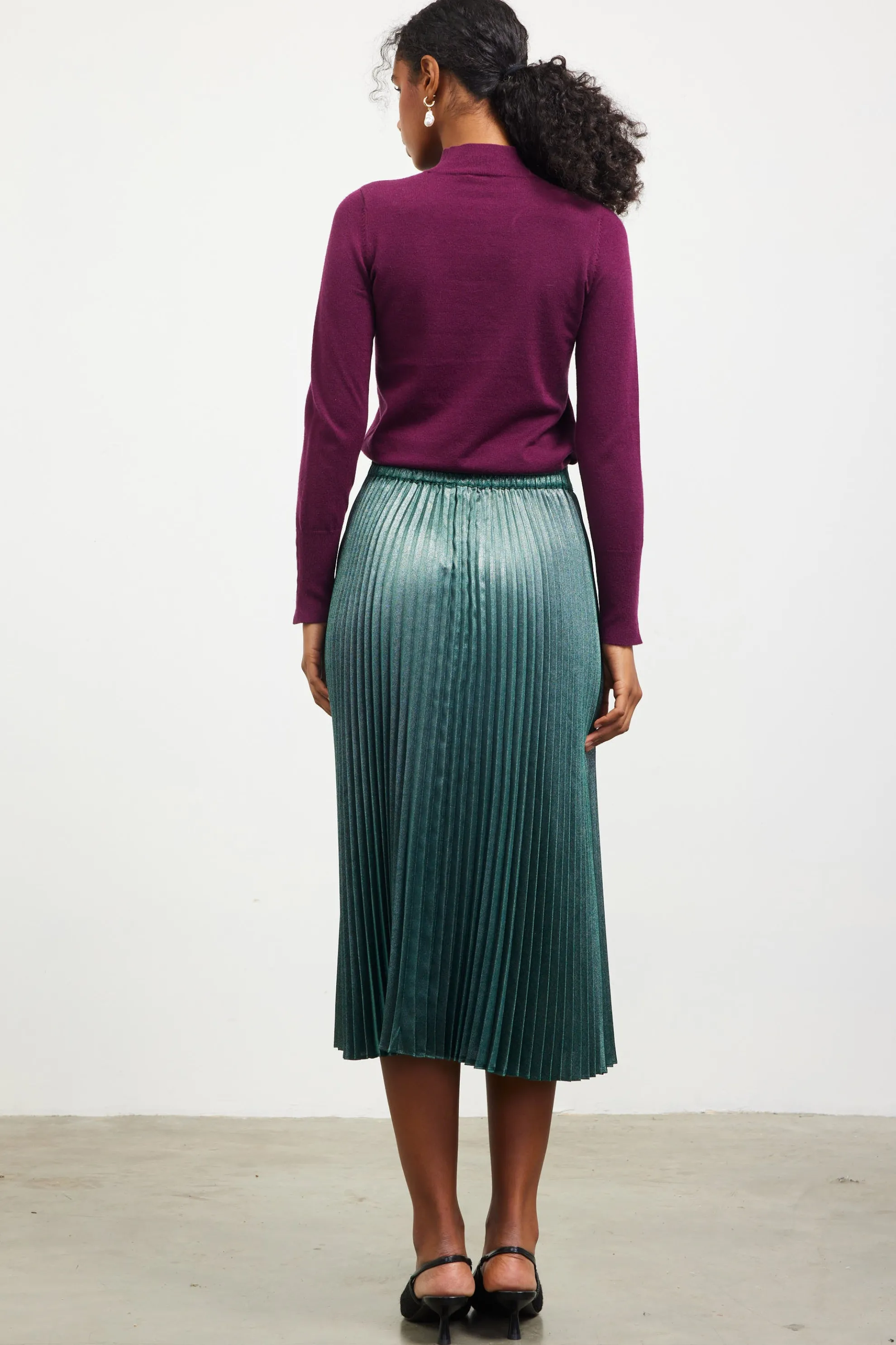 Button Detail Mock Neck Sweater