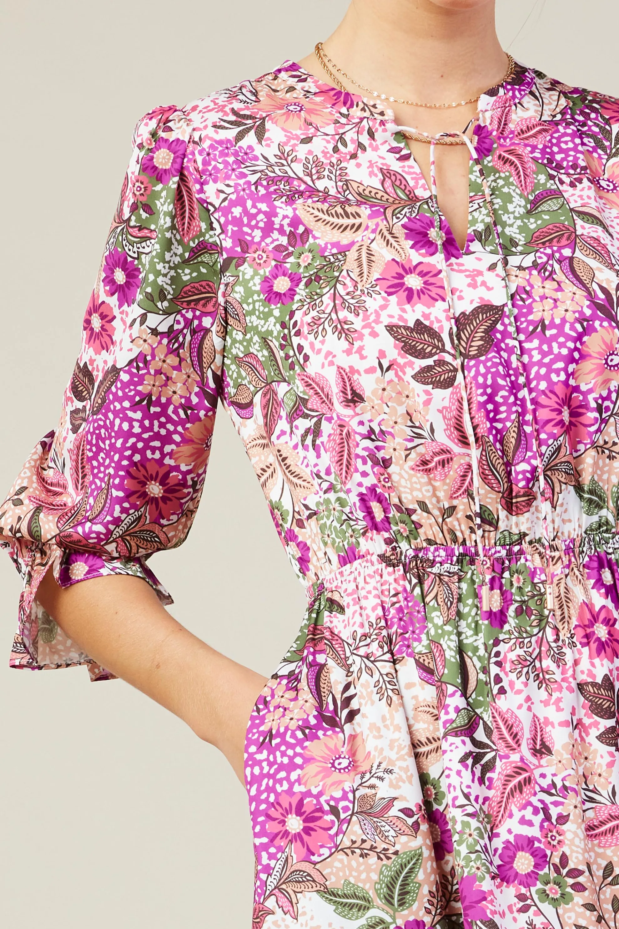 Floral Print Ruffle Maxi Dress