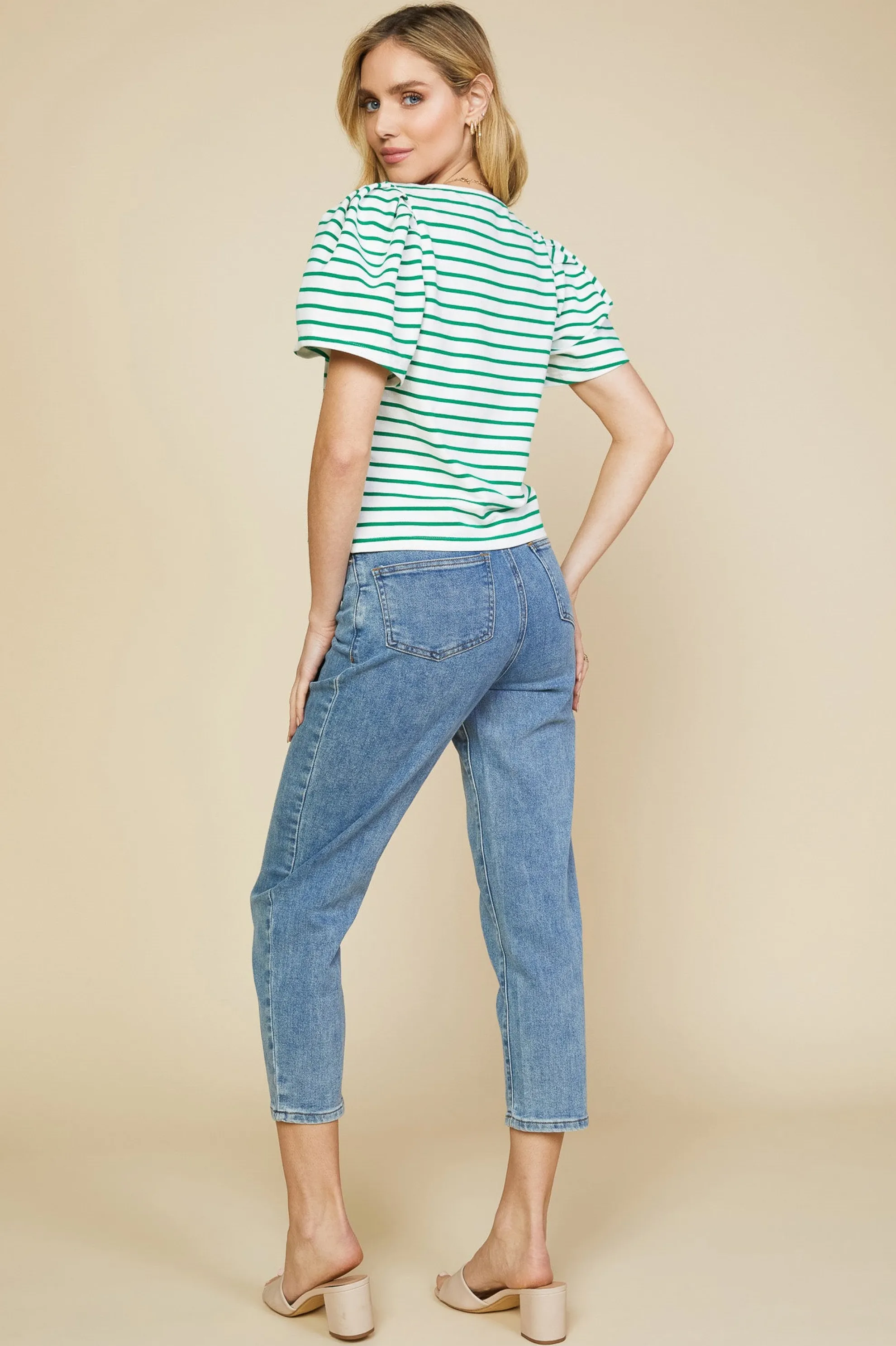 Pleated Sleeve Knit Top