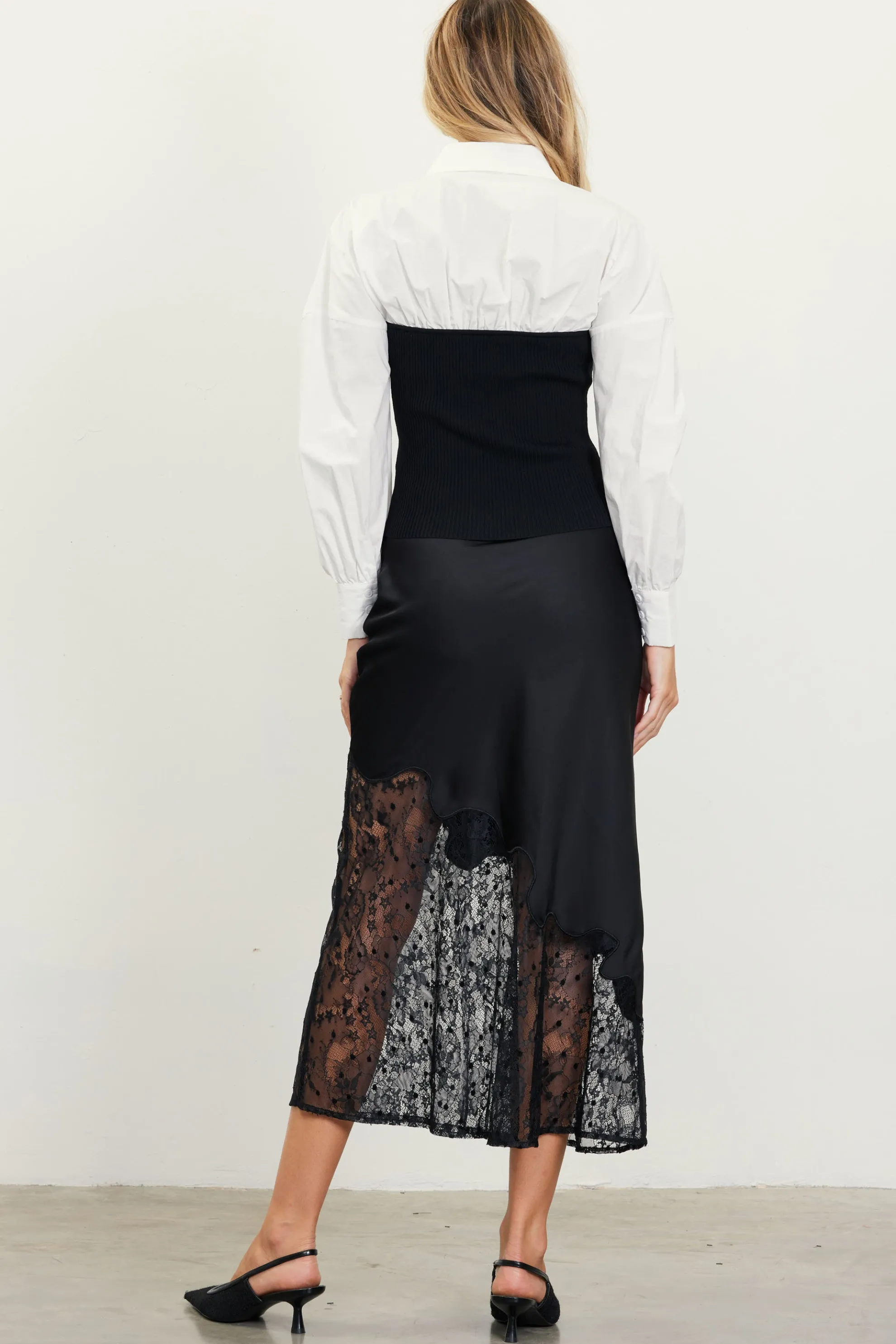 Mixed Media Twofer Blouse