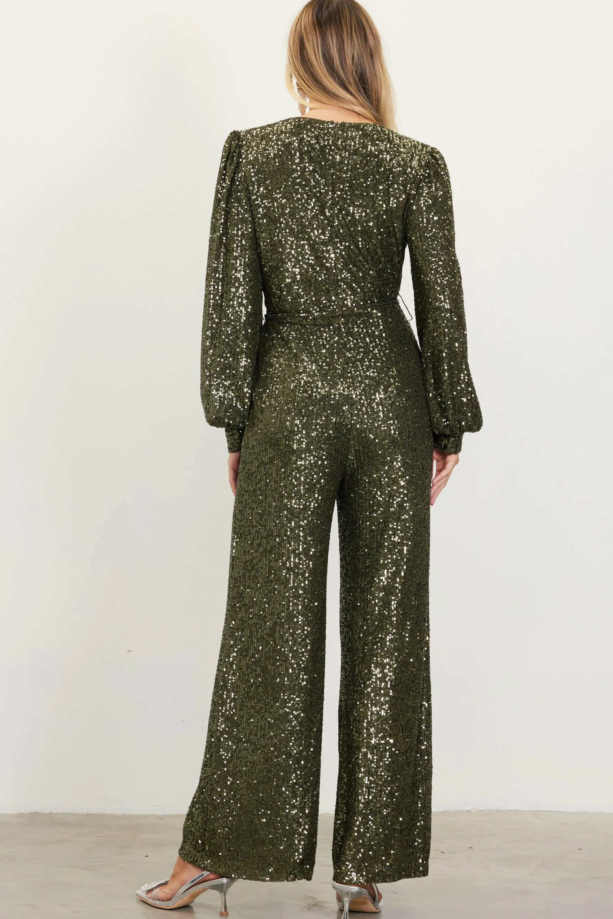 Sequin Wrap Jumpsuit