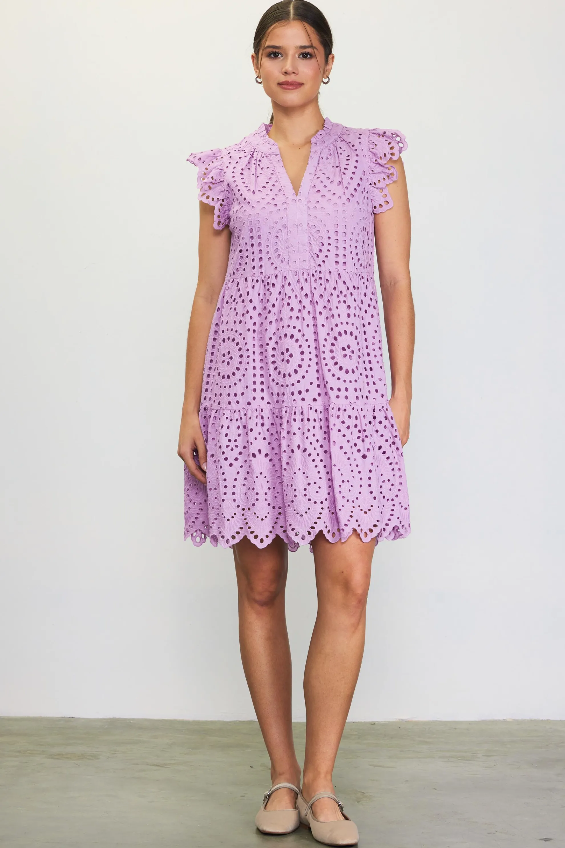 Eyelet Mini Dress