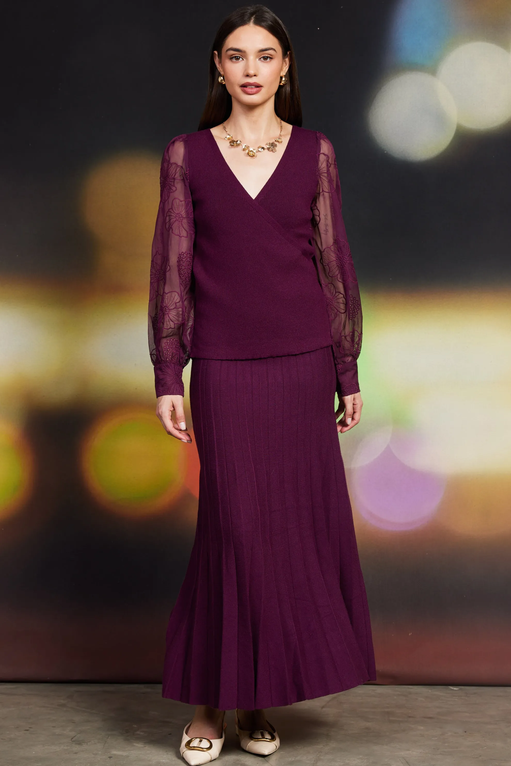 Rowan Sweater Floral Embroidery Sleeves